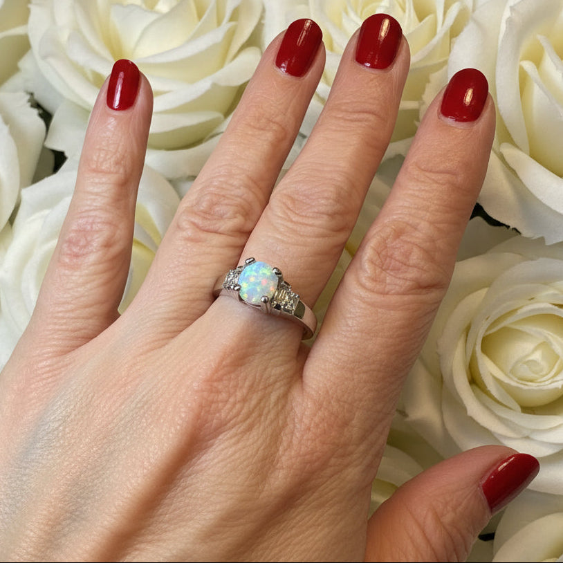 Marvina Blue Opal Ring