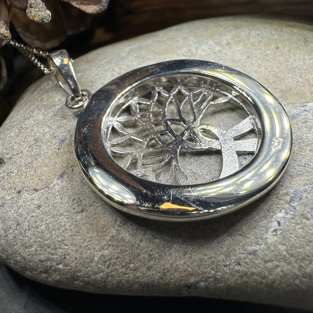 Carmina Tree of Life Shell Necklace in Sterling Silver