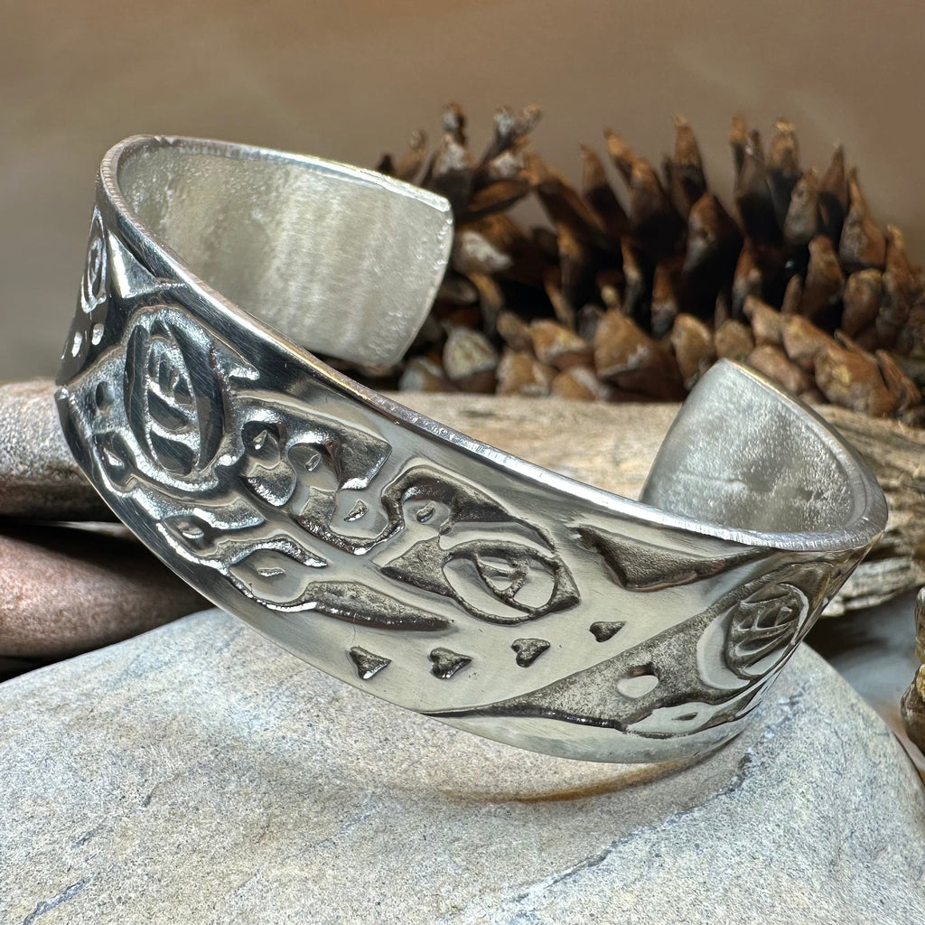 Celtic Mackintosh Flower Cuff Bracelet - Handmade in Scotland