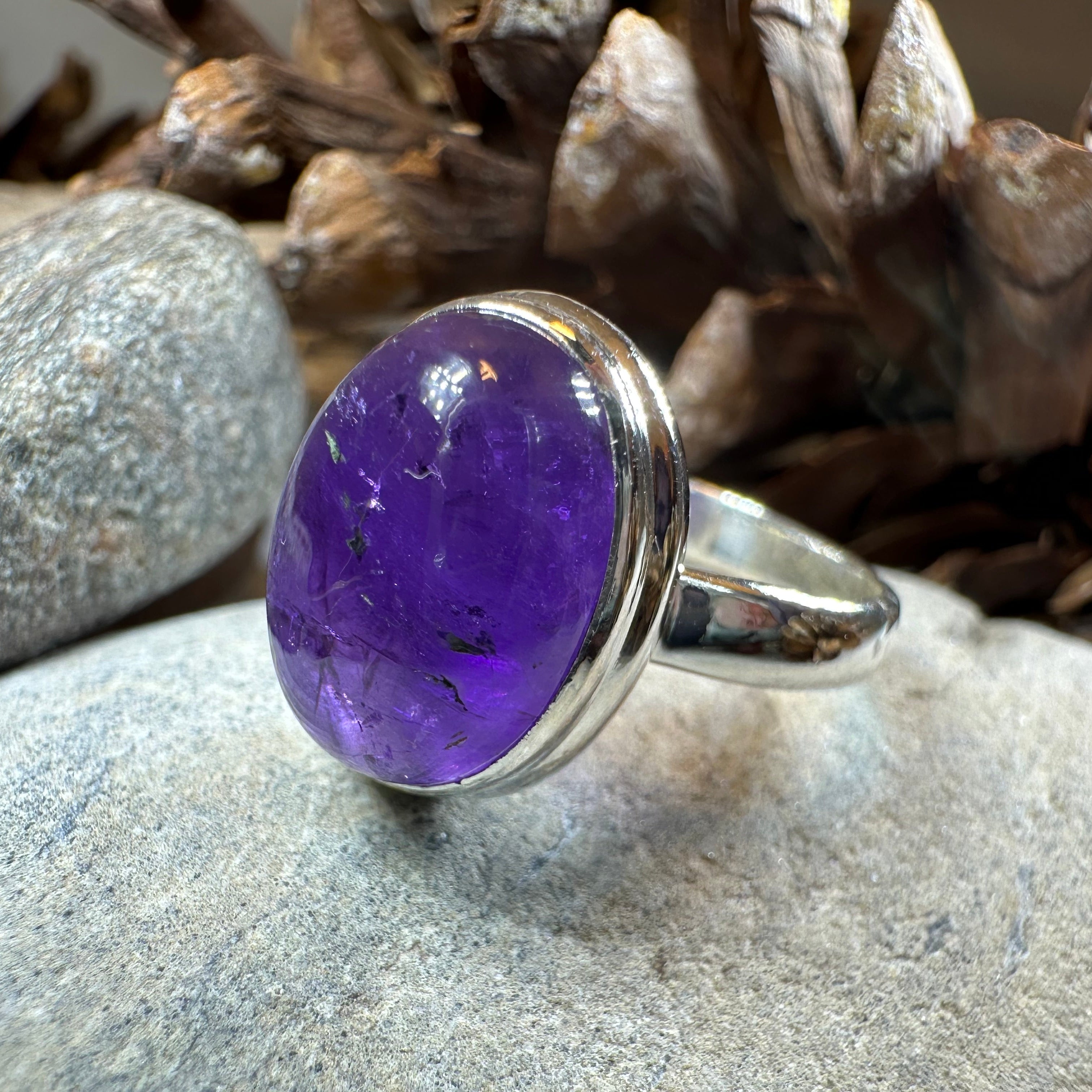 Dusky Dawn Amethyst Ring in Sterling Silver