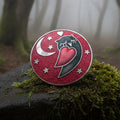 Red Enamel Owl Love Brooch