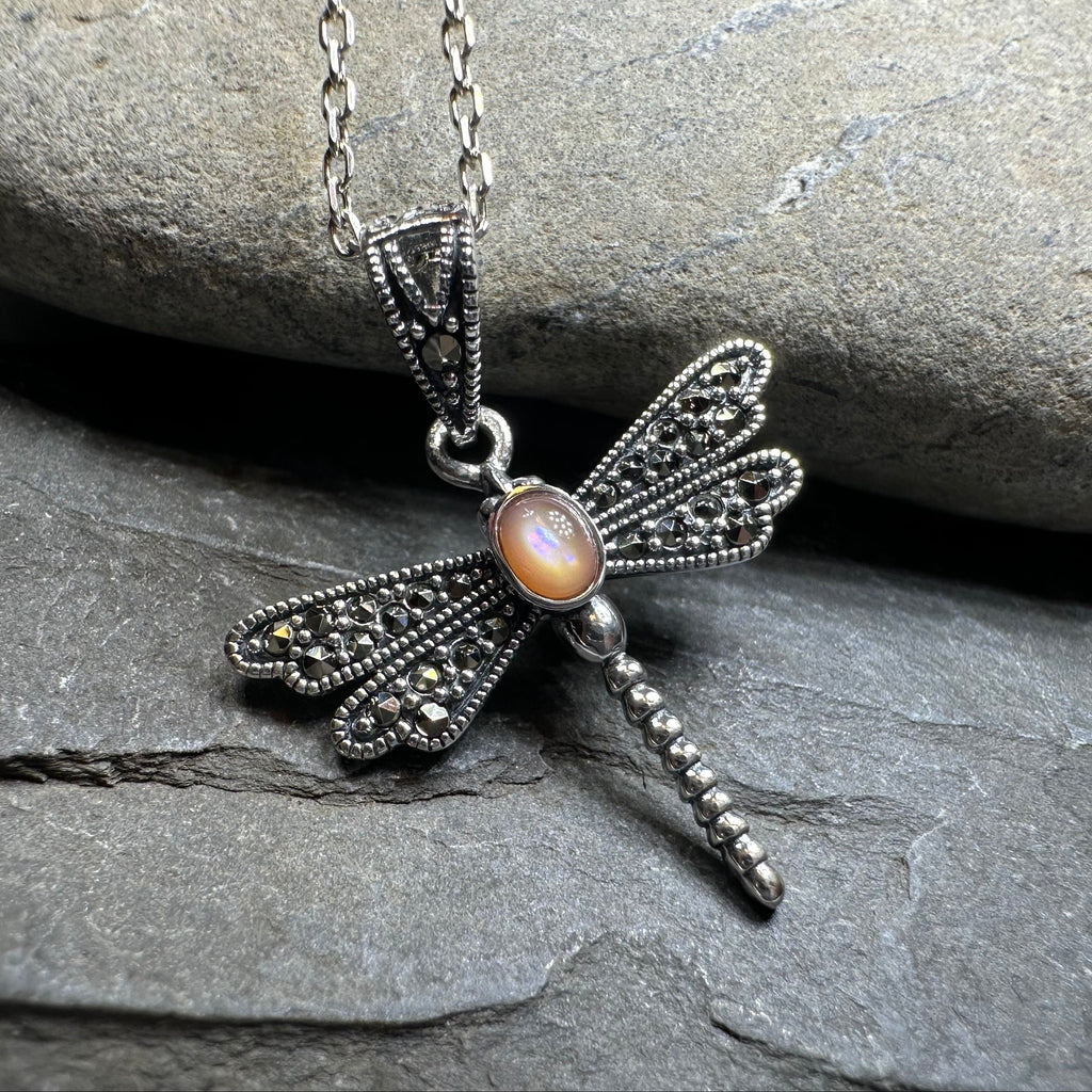 Hope Marcasite Dragonfly Necklace