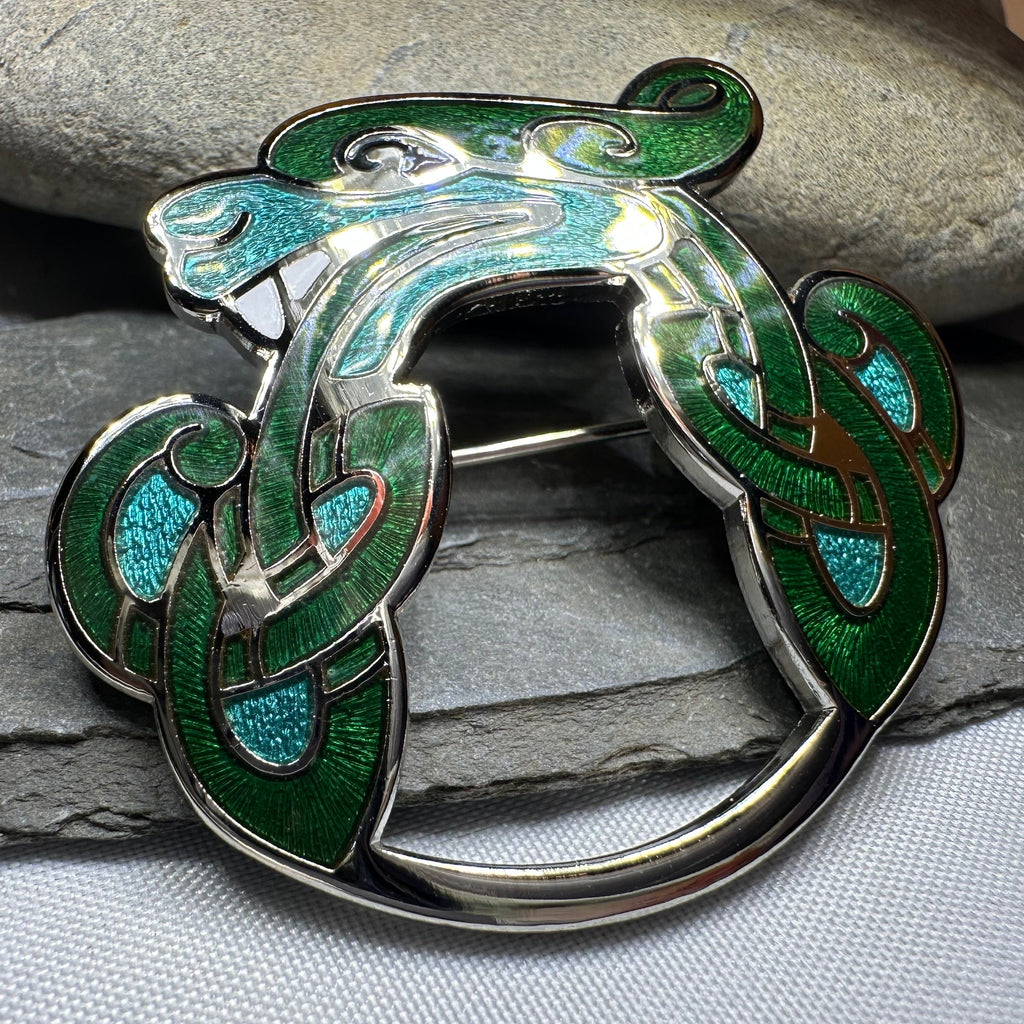 Celtic Dragon Brooch for Men & Women