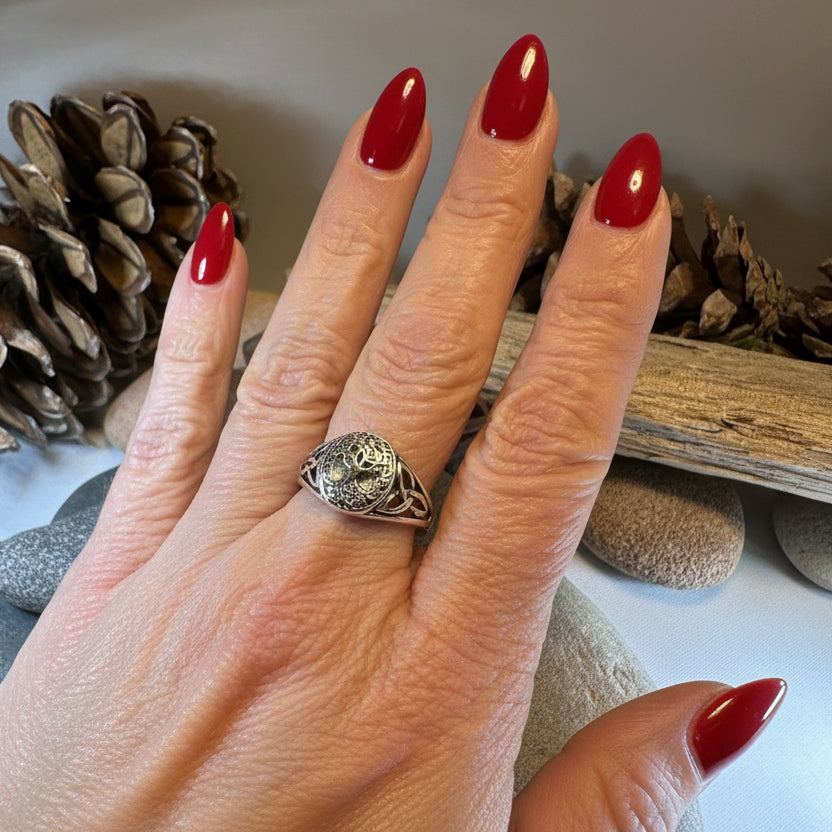 Lorna Celtic Tree of Life Ring in Sterling Silver