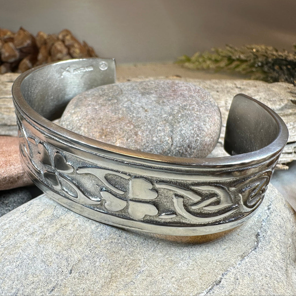 Irish Shamrock Cuff Bracelet