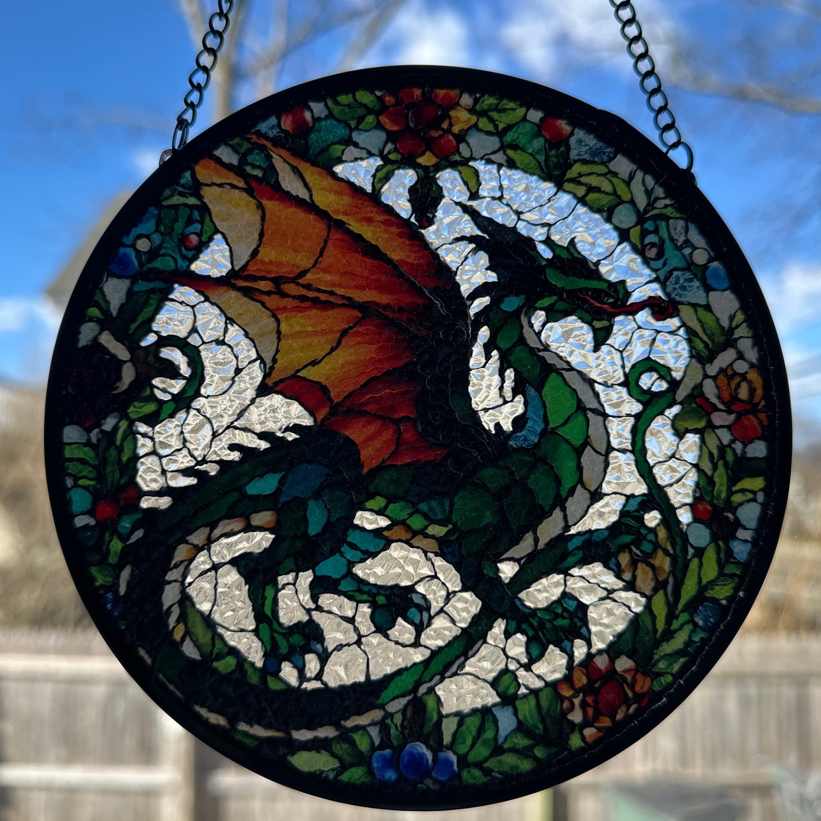 Medieval Dragon Stained Glass