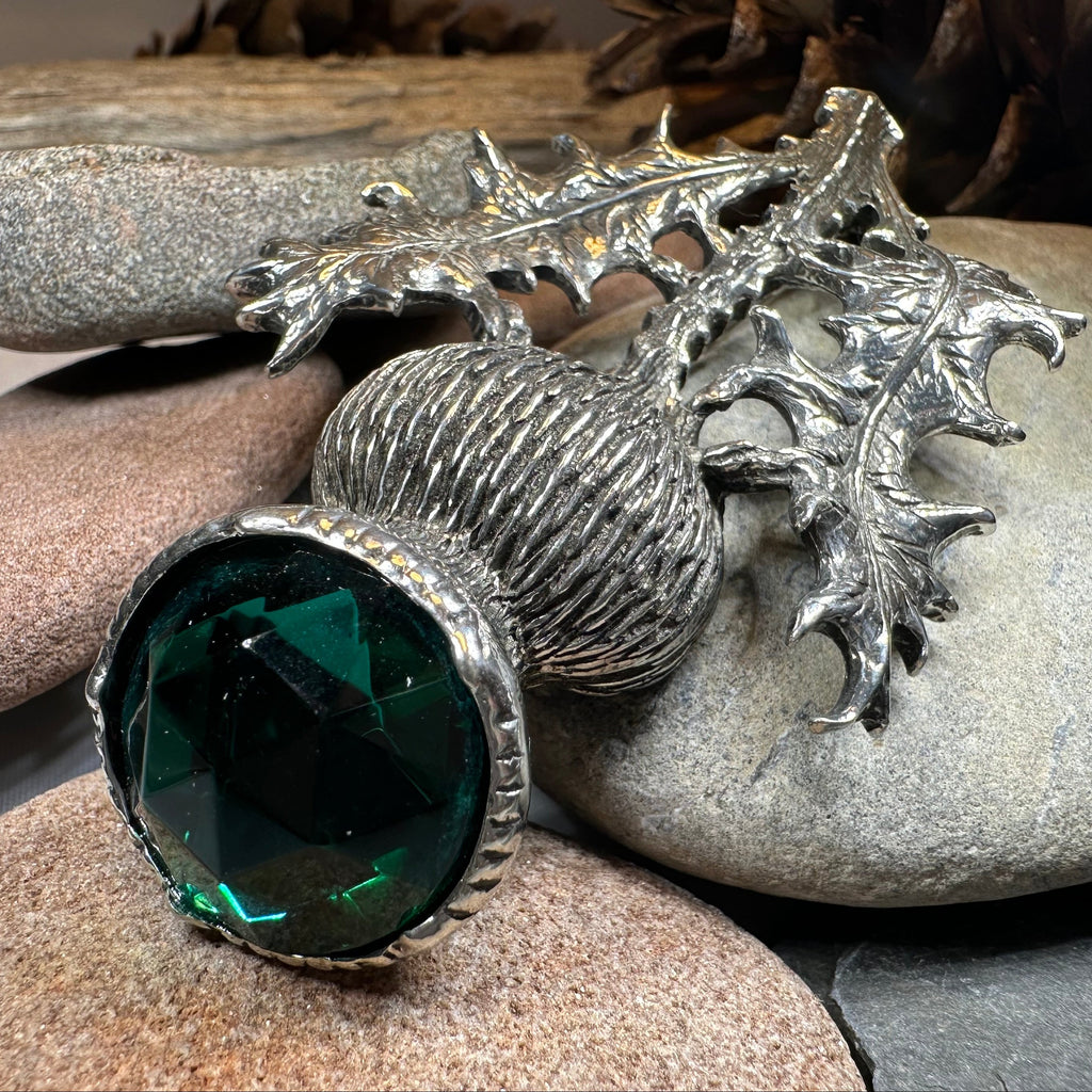 Bold Scottish Thistle Brooch