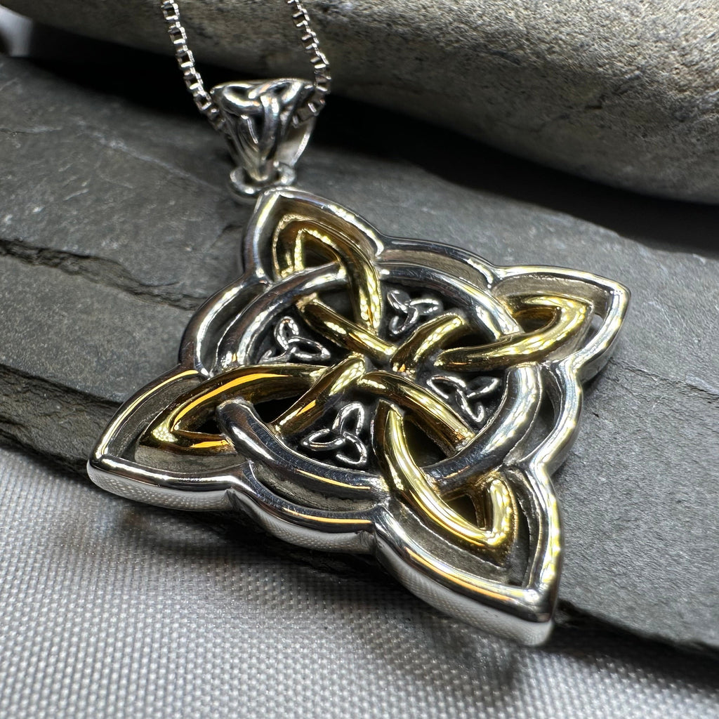 Classic Quaternary Knot Necklace in Sterling Silver
