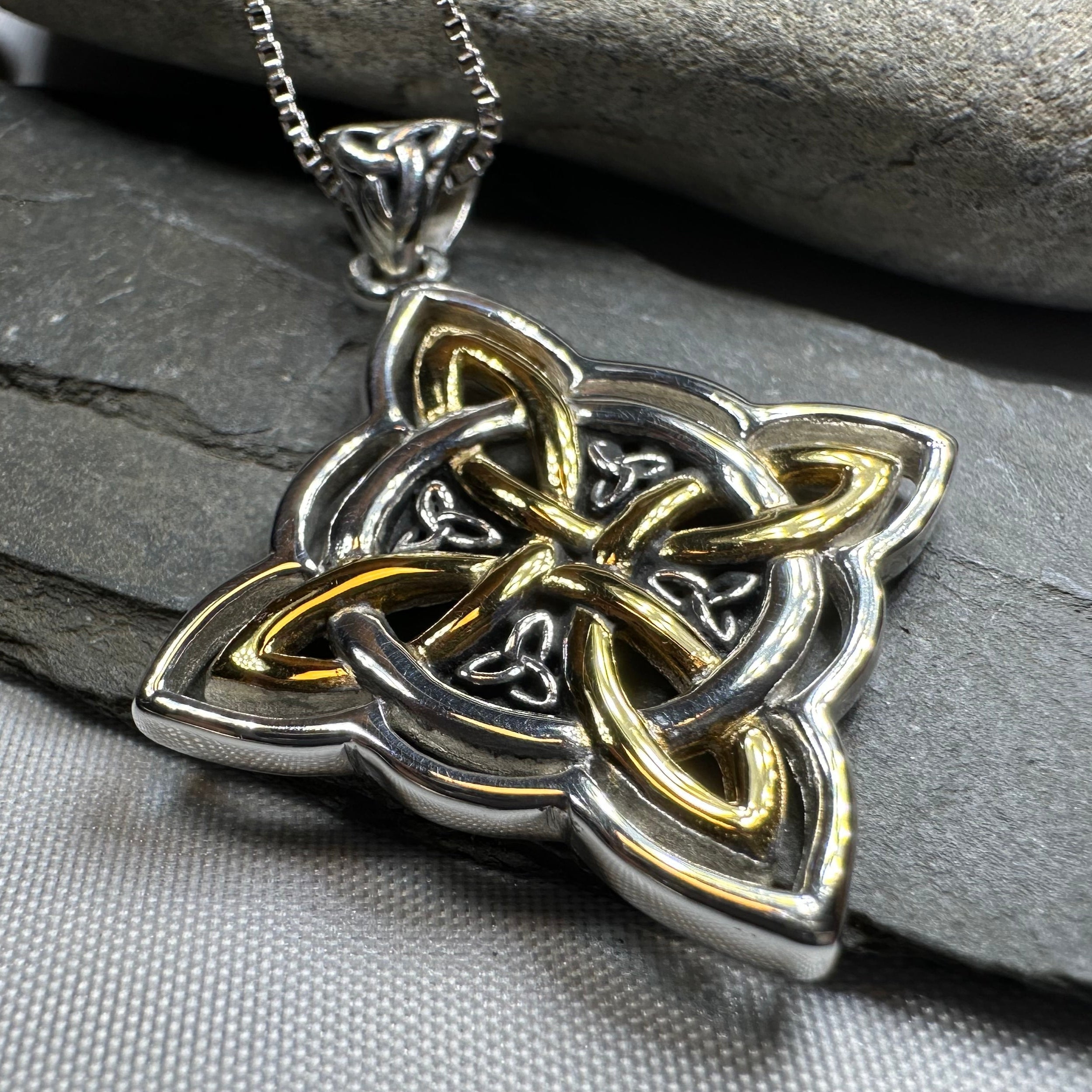 Classic Quaternary Knot Necklace in Sterling Silver