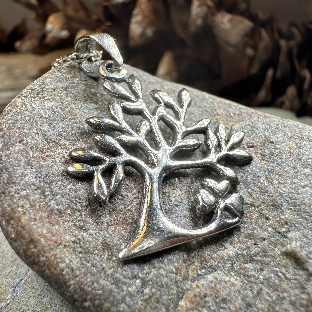 Elsa Tree of Life Shamrock Necklace in Sterling Silver