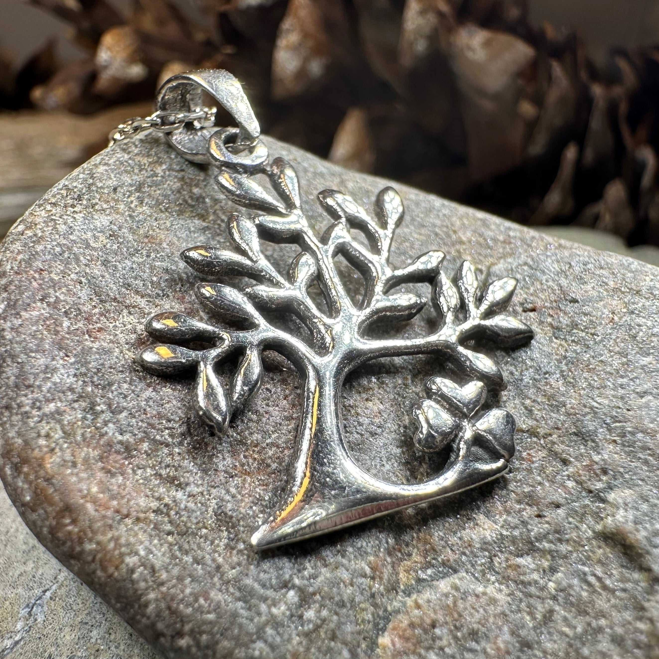 Elsa Tree of Life Shamrock Necklace in Sterling Silver