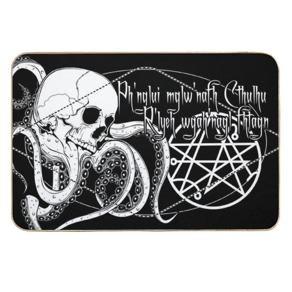 Dans Sa Demeure à R'lyeh, le Cthulhu Mort Attend en Rêvant. Tapis de Bain Antidérapant