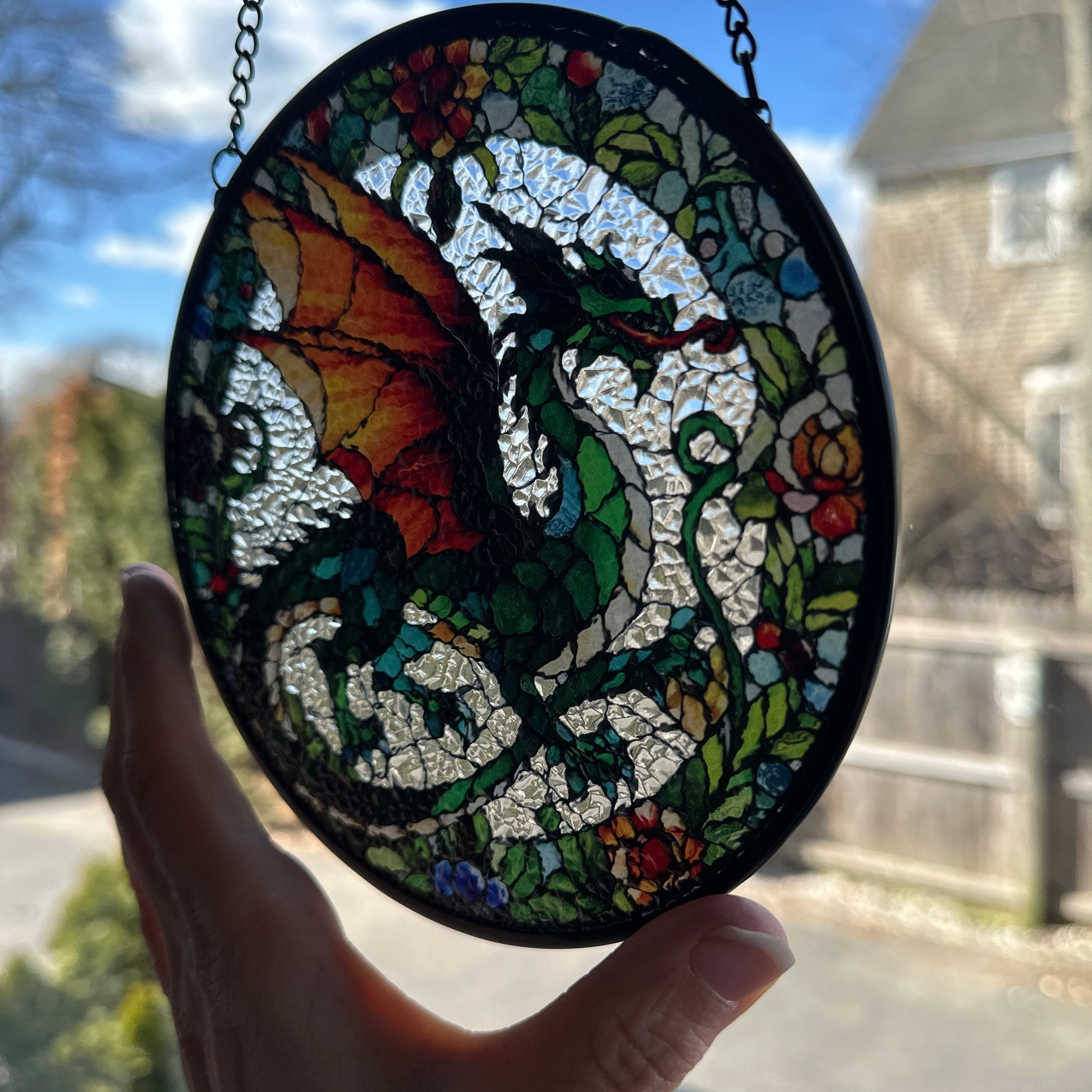 Medieval Dragon Stained Glass