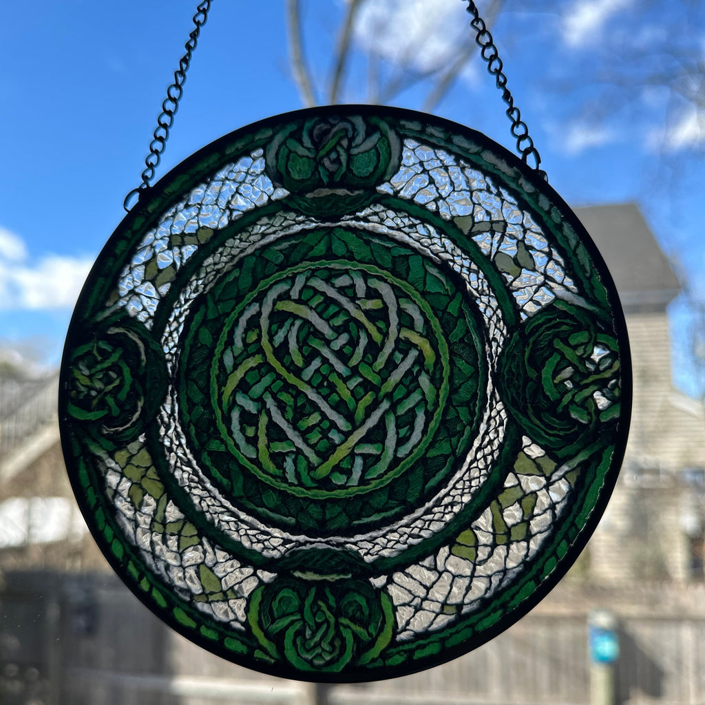 Emerald Green Celtic Knot Suncatcher