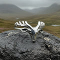 Celtic Stag Ring in Sterling Silver