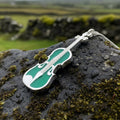 Realistic Enamel Fiddle Necklace - Handmade in Scotland