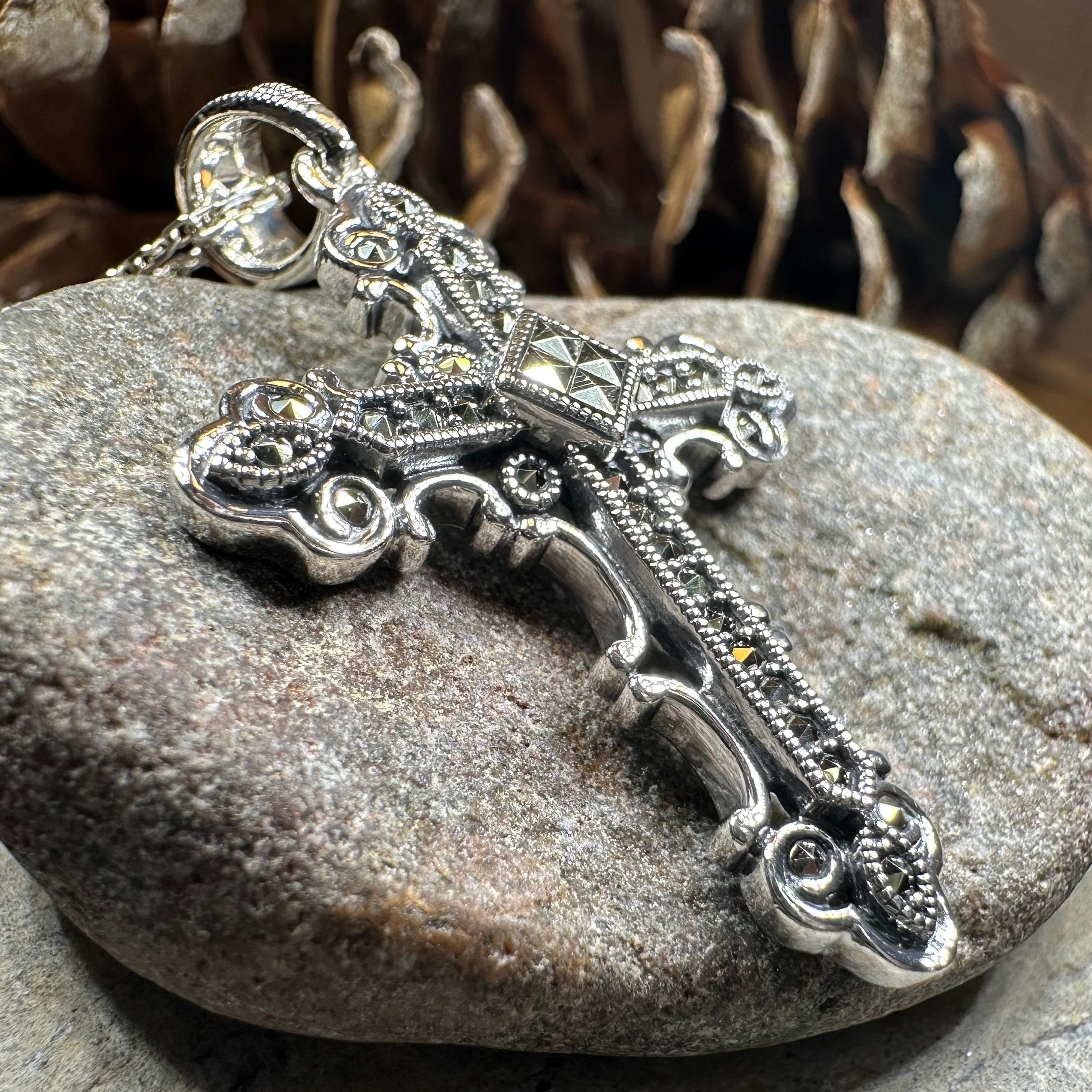 Jehanne Marcasite Cross Necklace