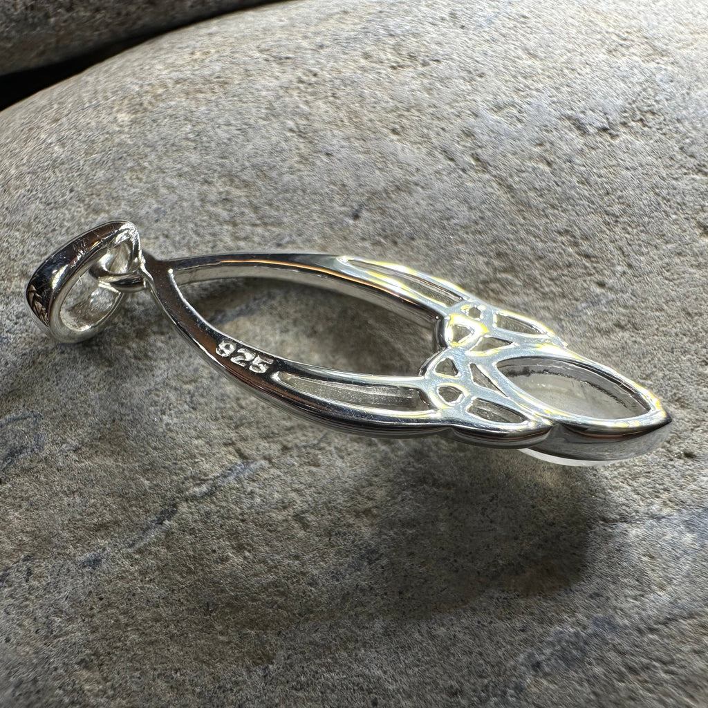 Elegant Moonstone Celtic Trinity Knot Necklace