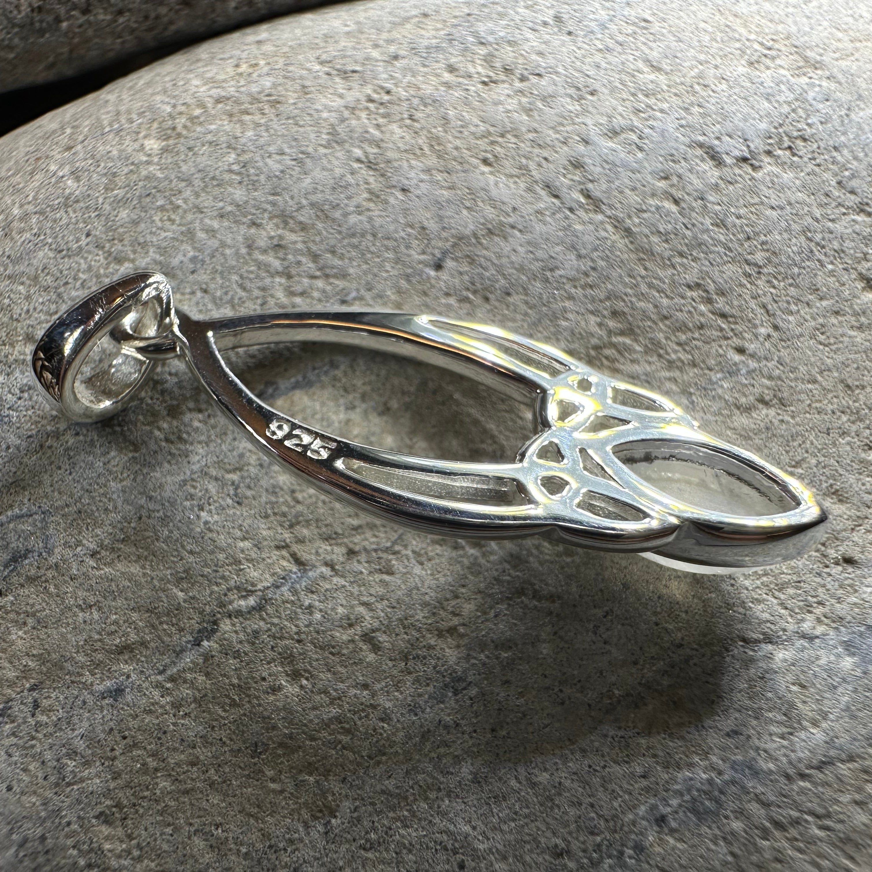 Elegant Moonstone Celtic Trinity Knot Necklace