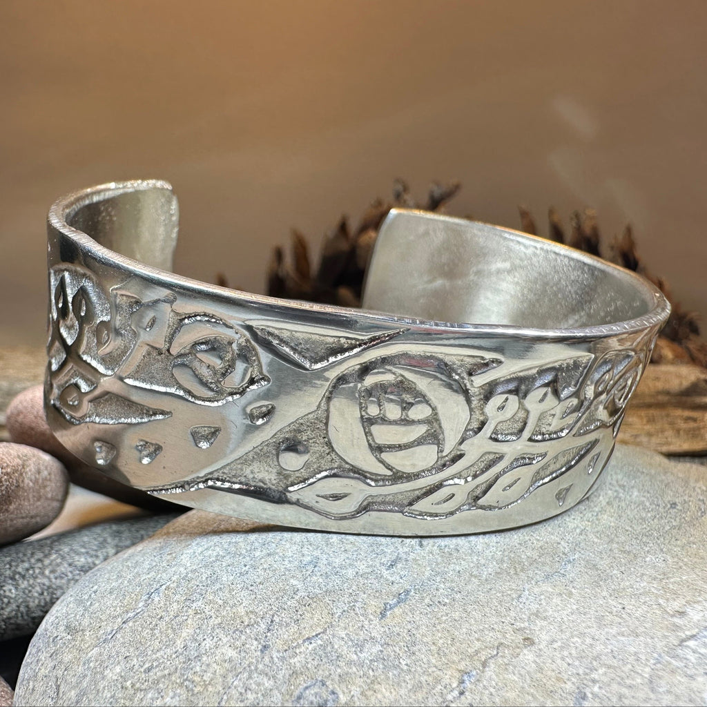 Celtic Mackintosh Flower Cuff Bracelet - Handmade in Scotland