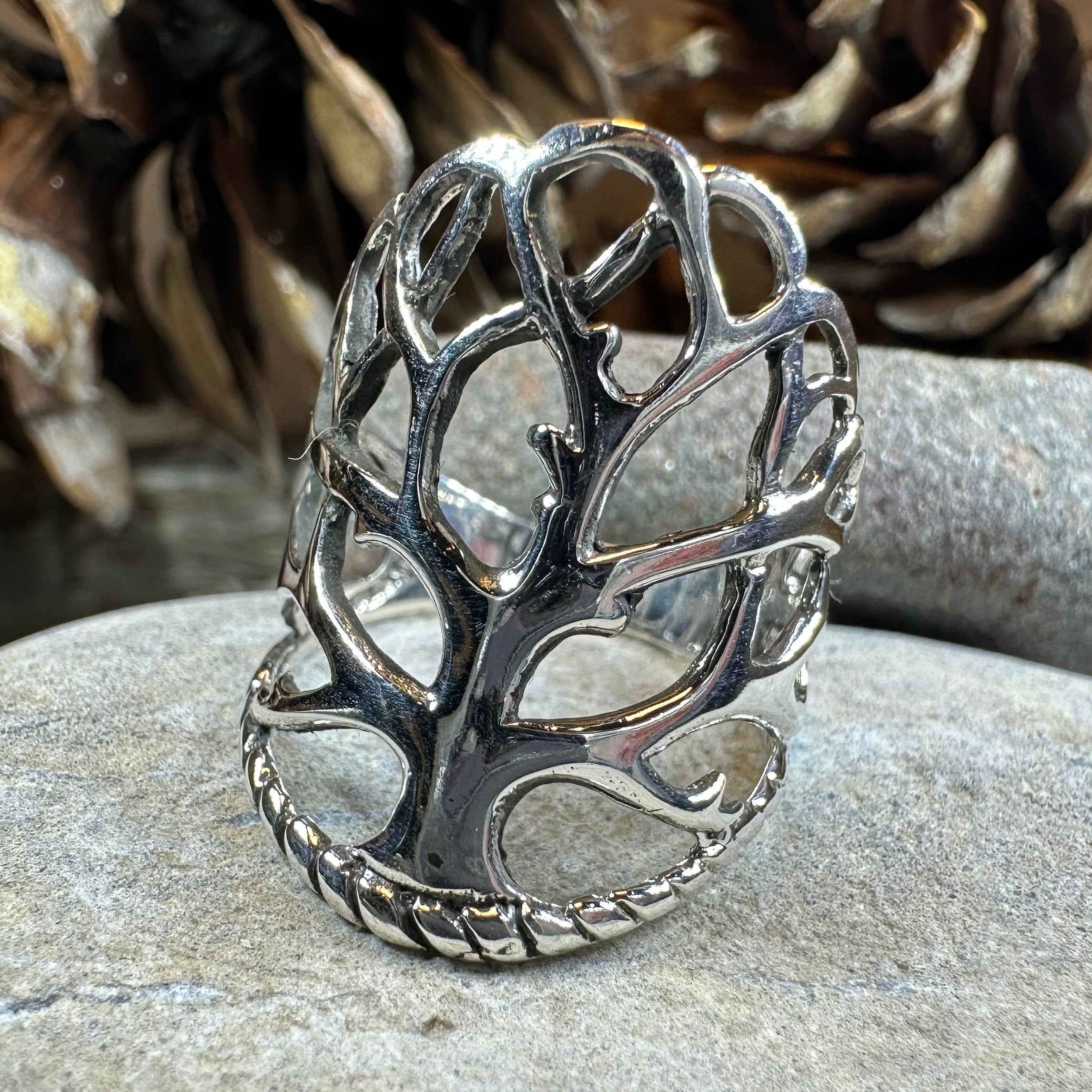 Áedh Celtic Tree of Life Ring in Sterling Silver