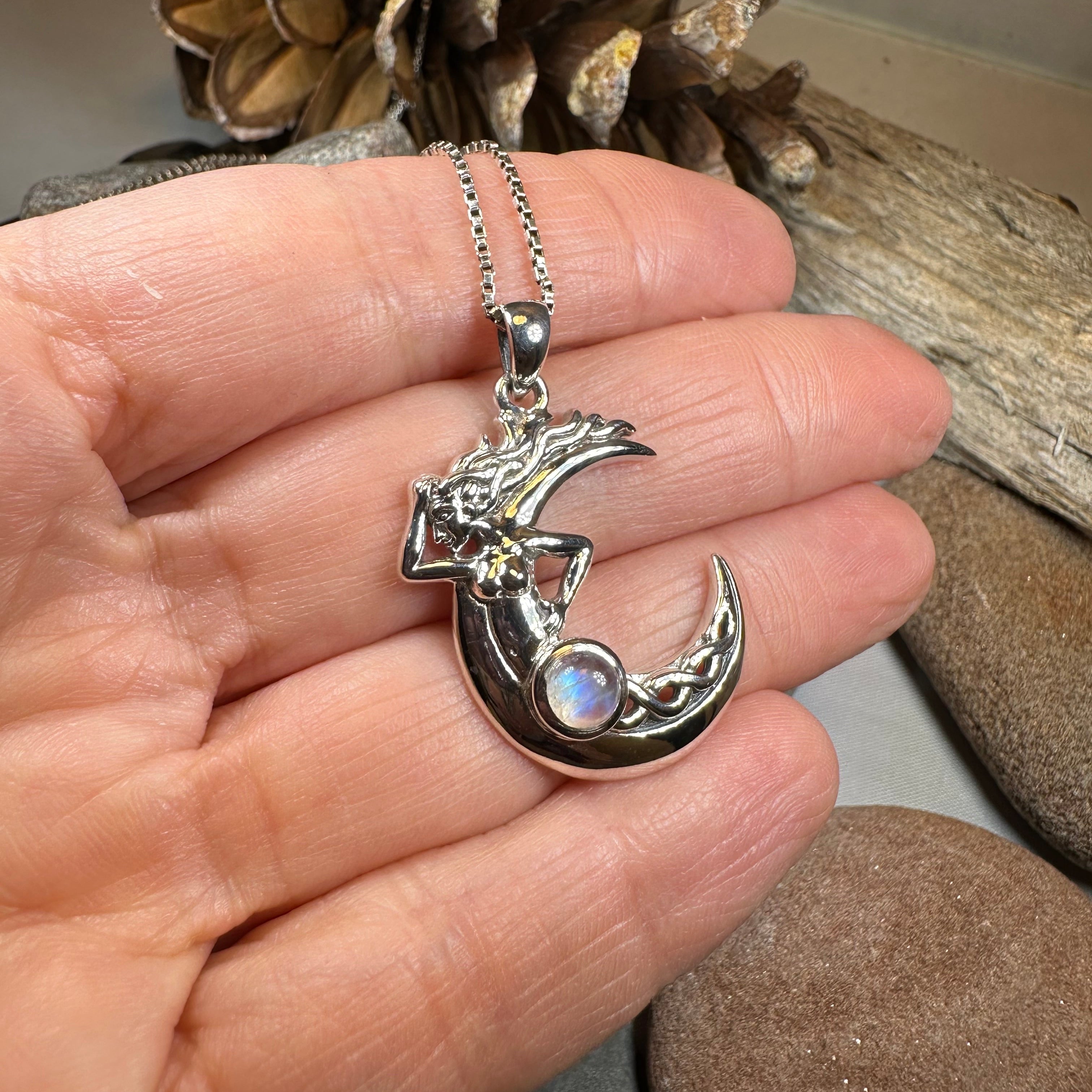 Gealach Moon Goddess Necklace with Moonstone