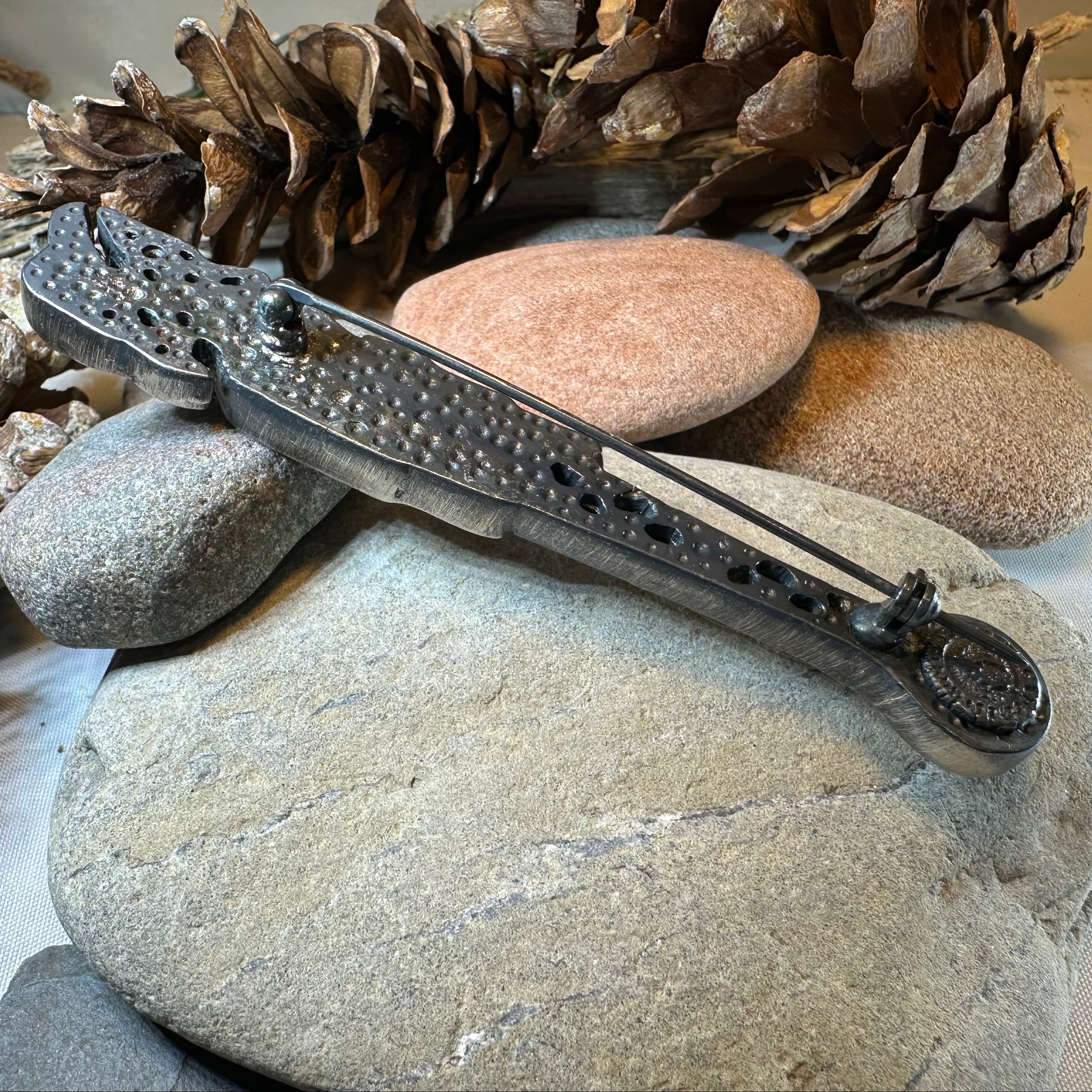 Celtic Raven Crystal Kilt Pin