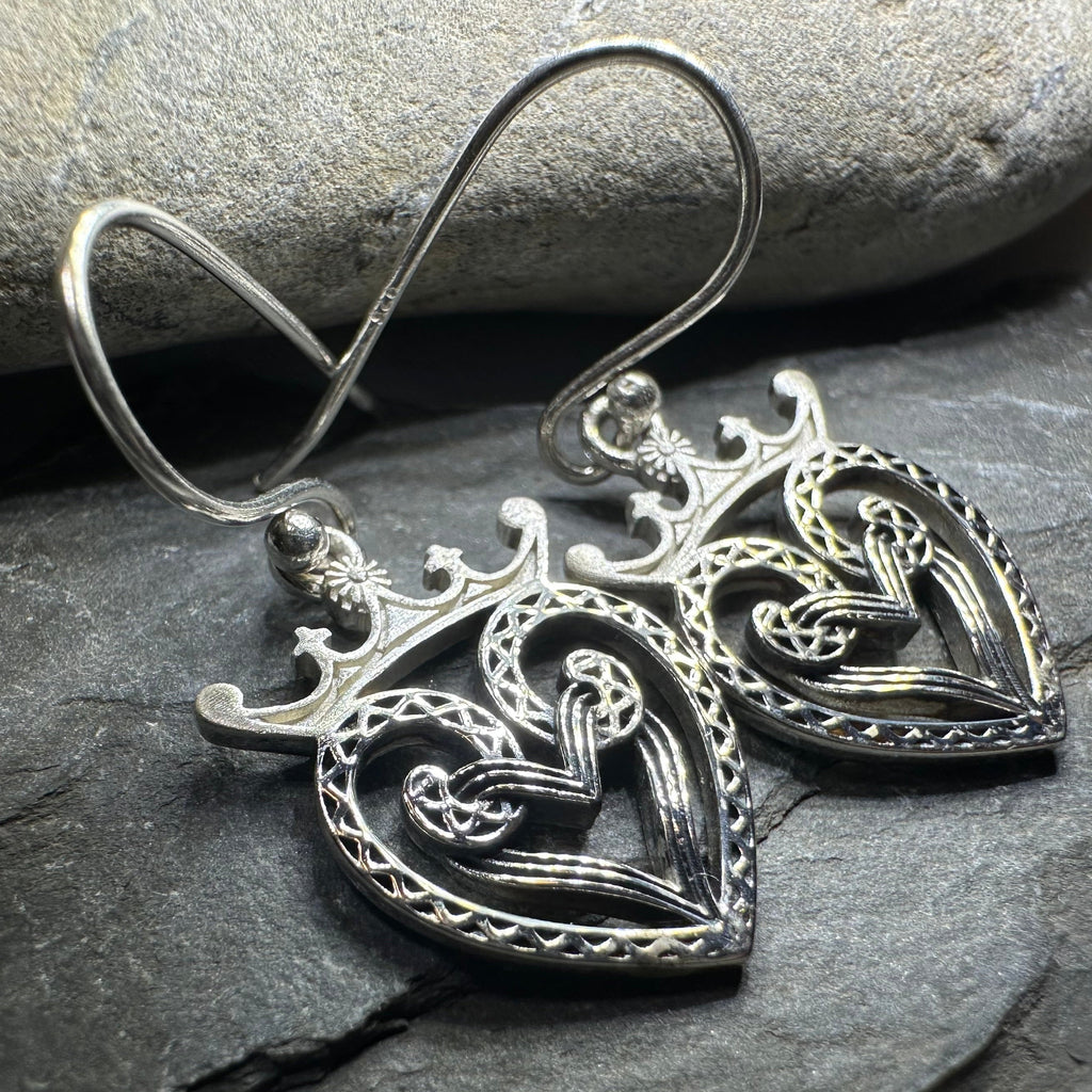 Lady of Skye Scottish Luckenbooth Earrings in Sterling Silver