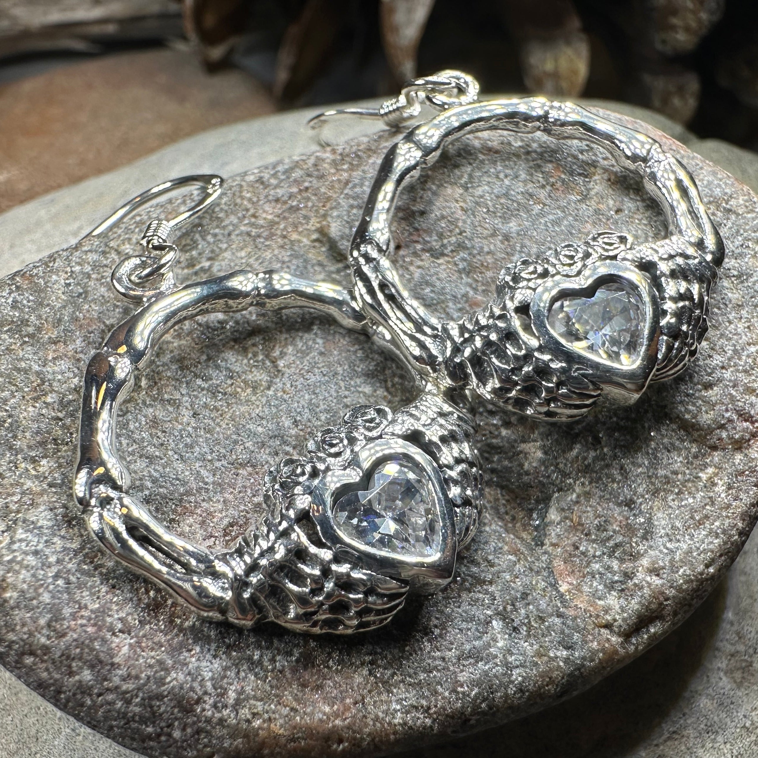 Gothic Claddagh Earrings