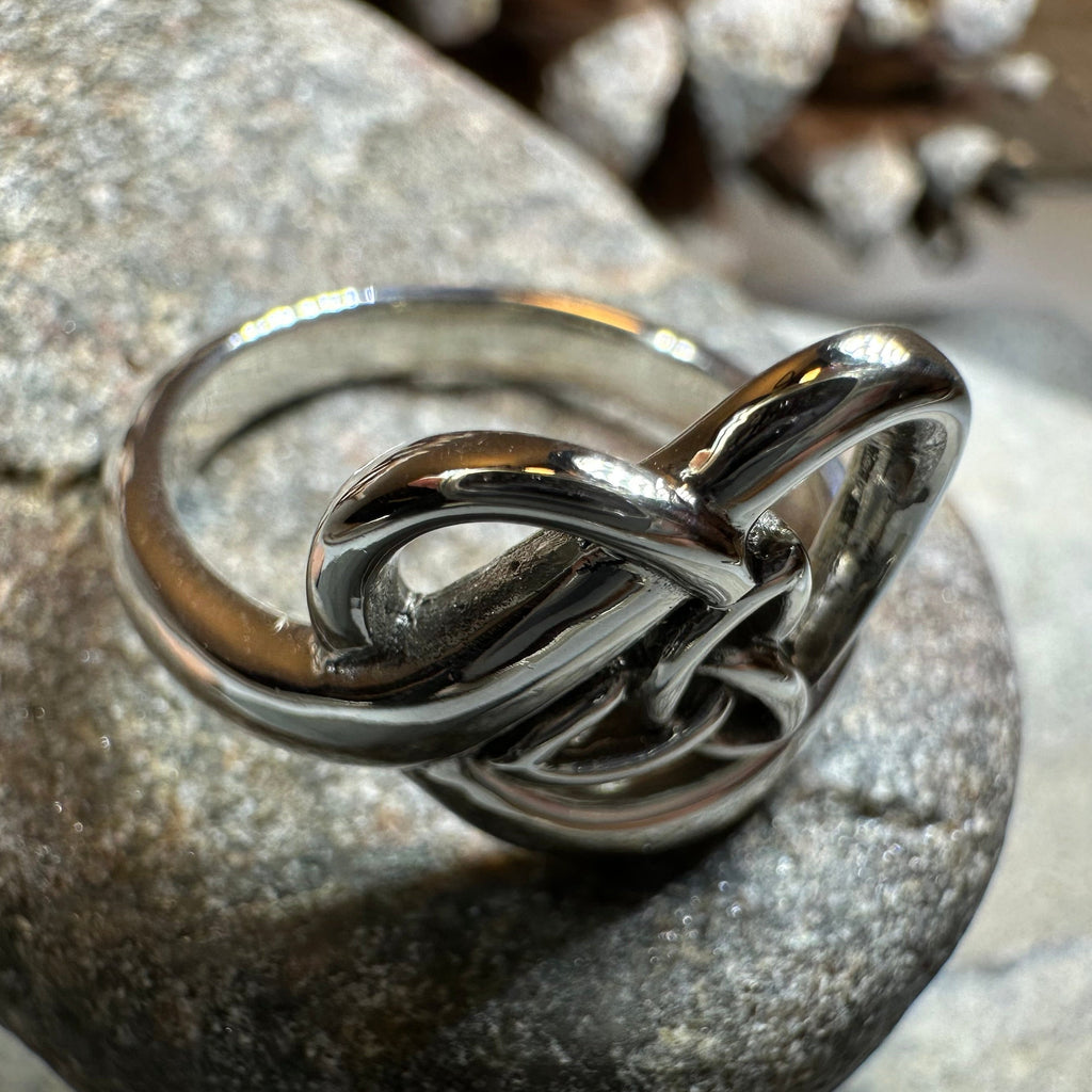 Celtic Trinity Knot Heart Ring in Sterling Silver