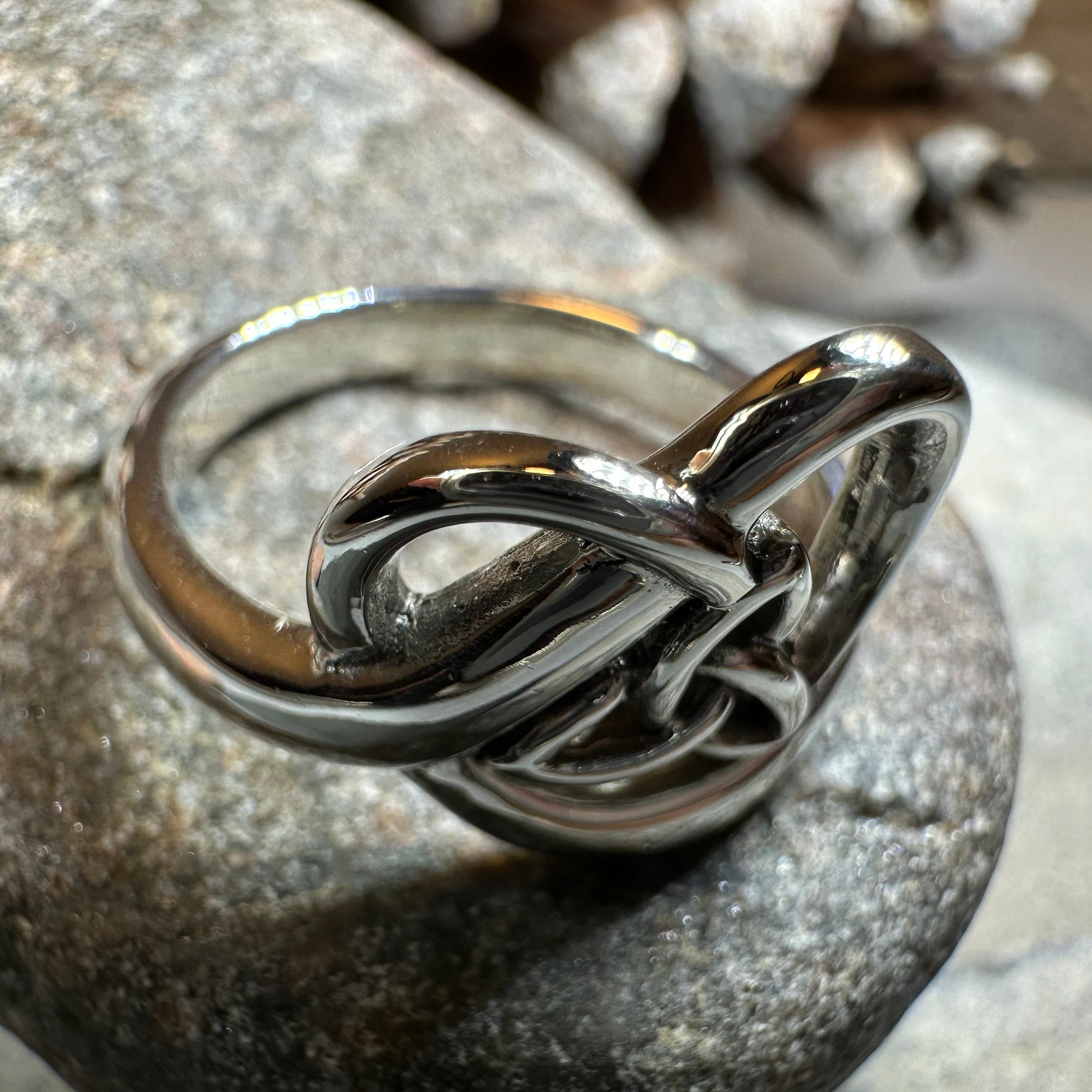 Celtic Trinity Knot Heart Ring in Sterling Silver