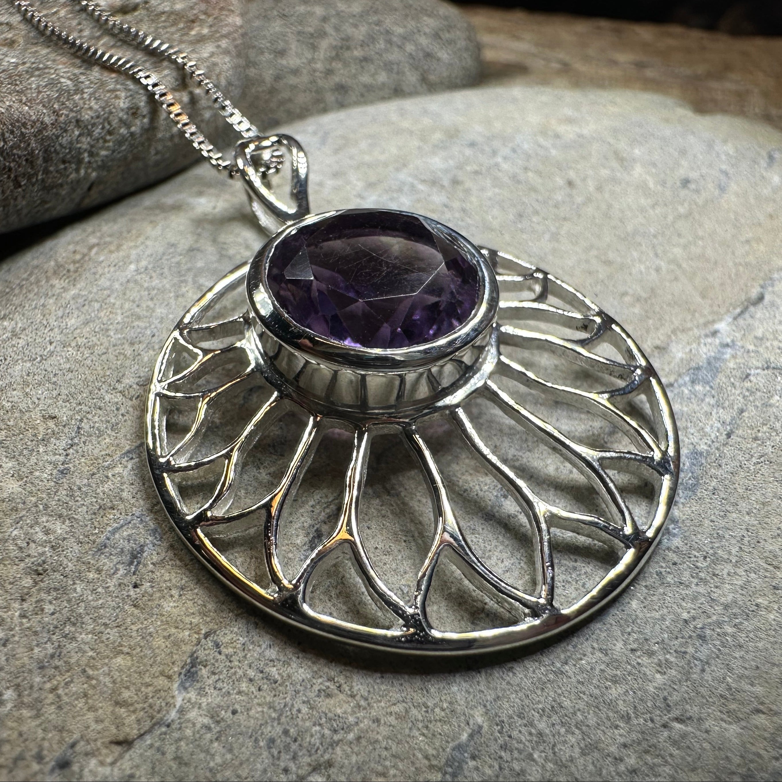 Amethyst Lotus Flower Necklace