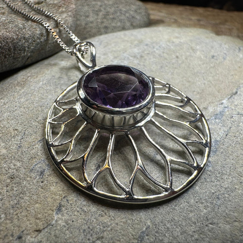 Amethyst Lotus Flower Necklace