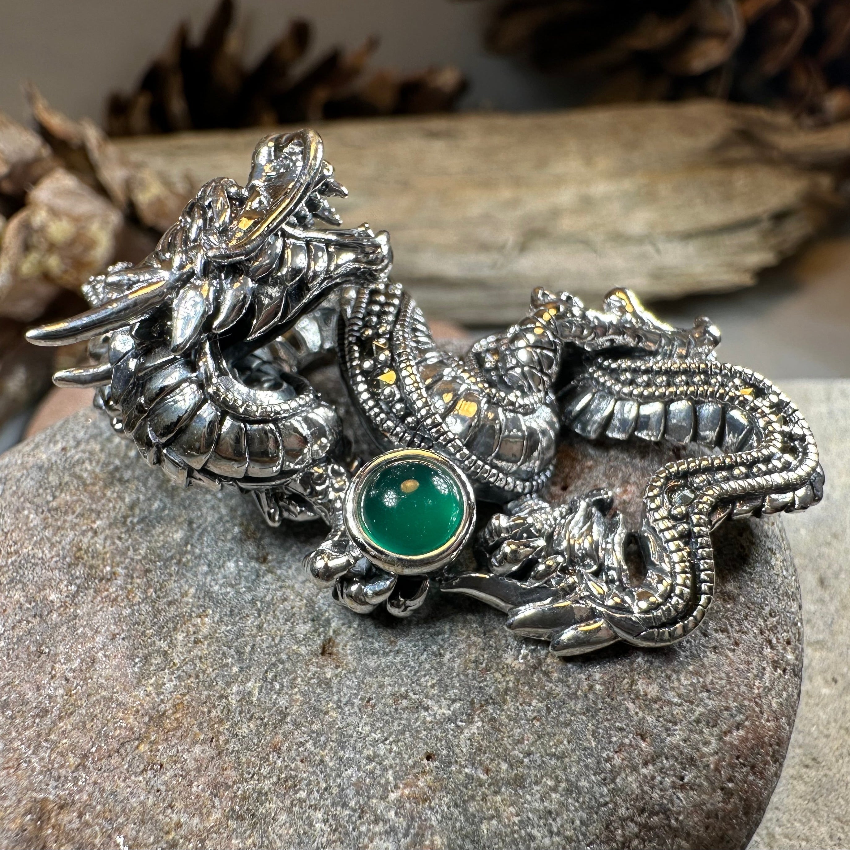 Avrae Marcasite Dragon Necklace in Sterling Silver