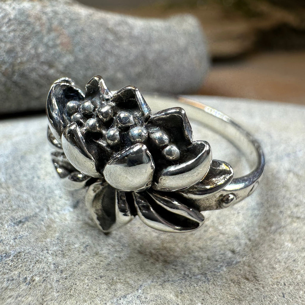 First Bloom Lotus Ring in Sterling Silver