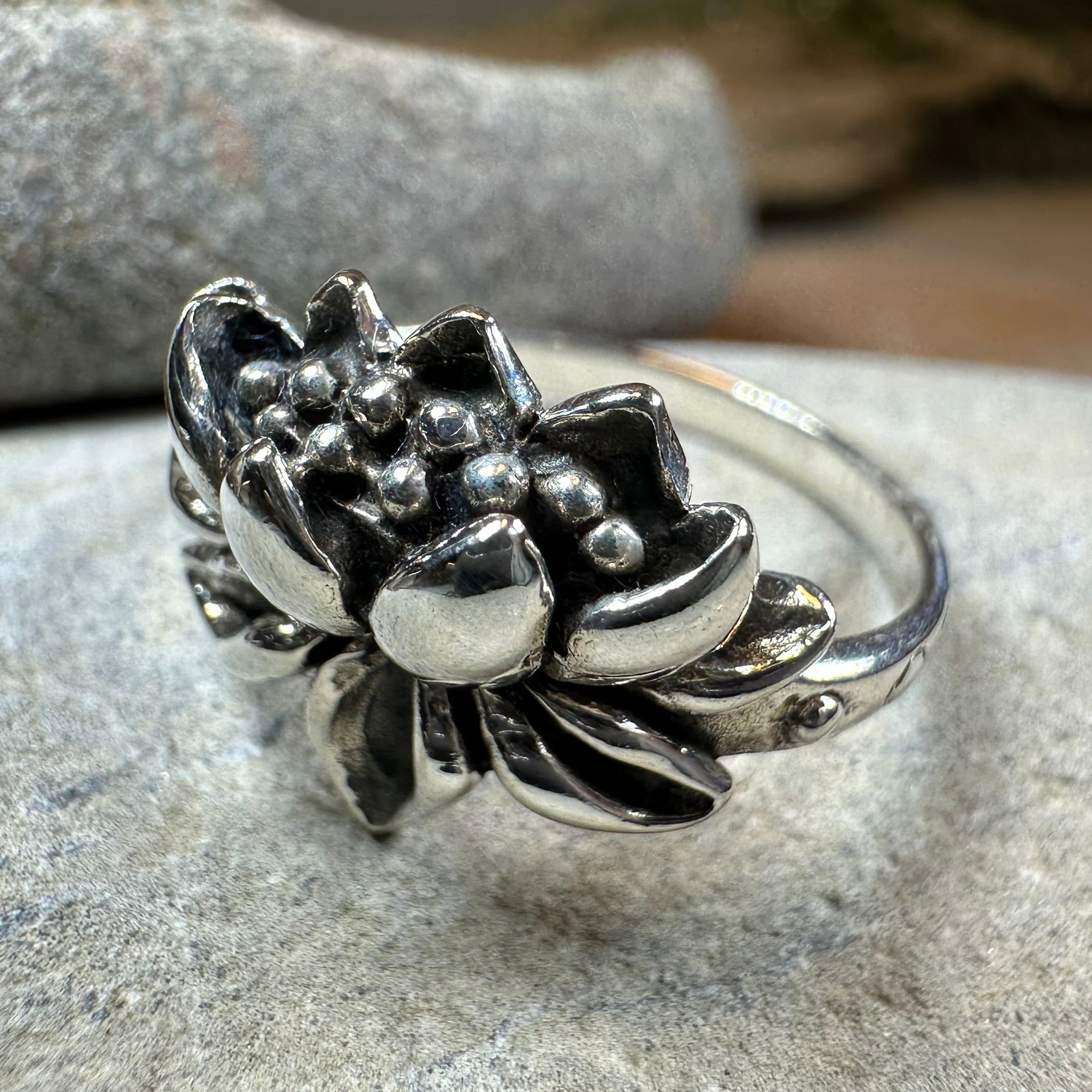 First Bloom Lotus Ring in Sterling Silver