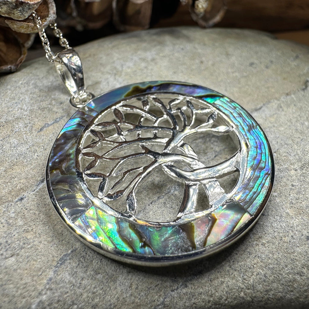 Carmina Tree of Life Shell Necklace in Sterling Silver