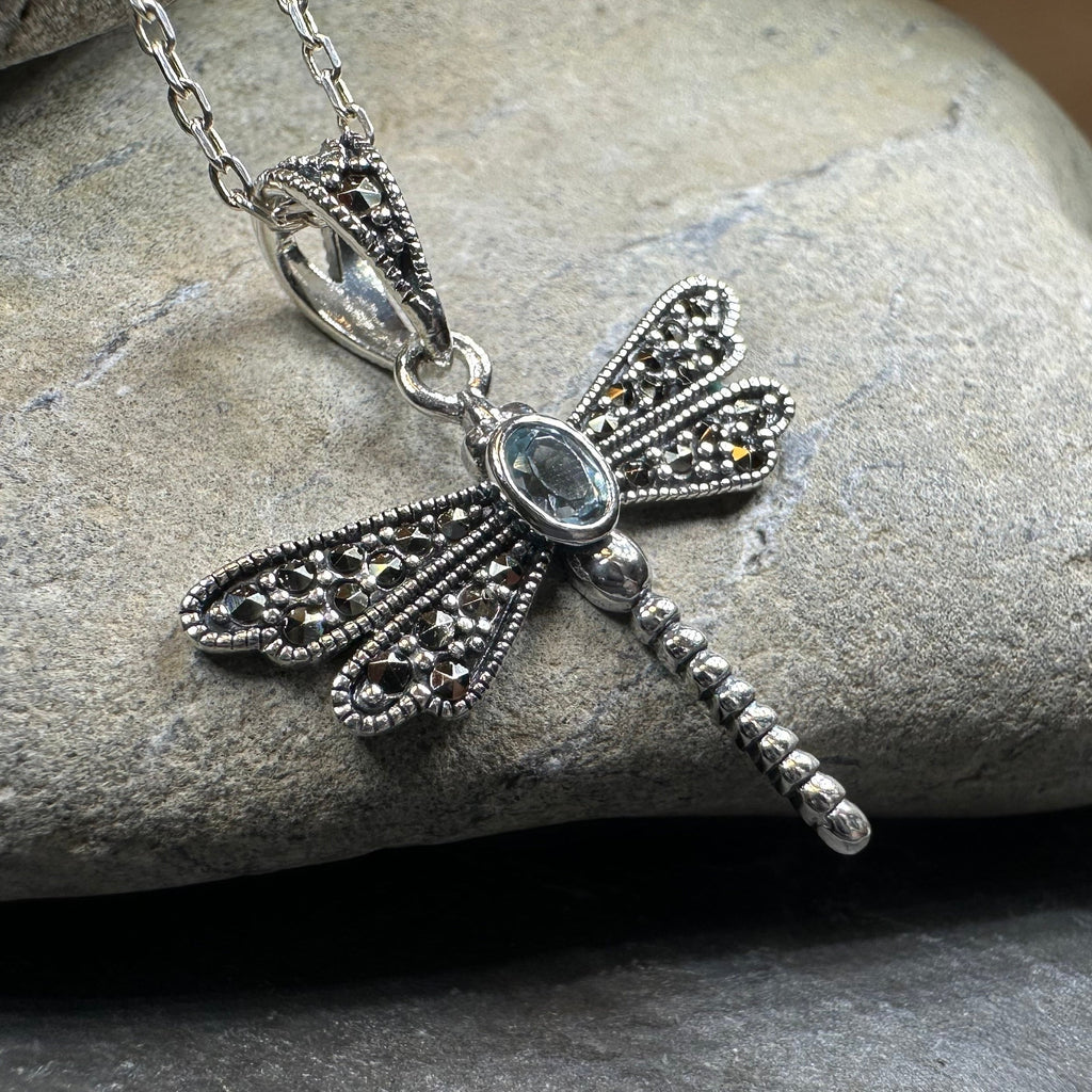 Hope Marcasite Dragonfly Necklace