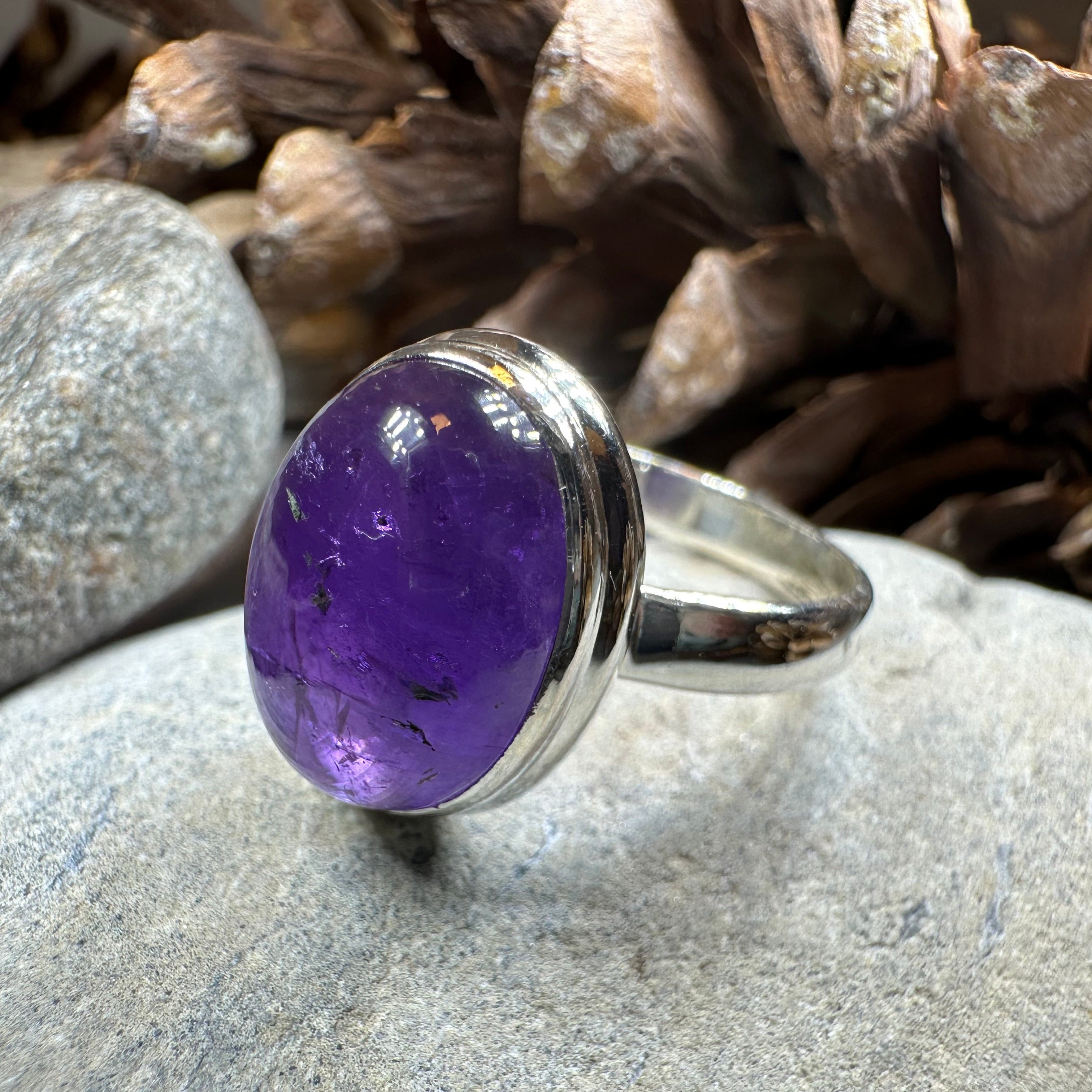 Dusky Dawn Amethyst Ring in Sterling Silver