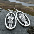 Tartan Bagpiper Earrings in Sterling Silver