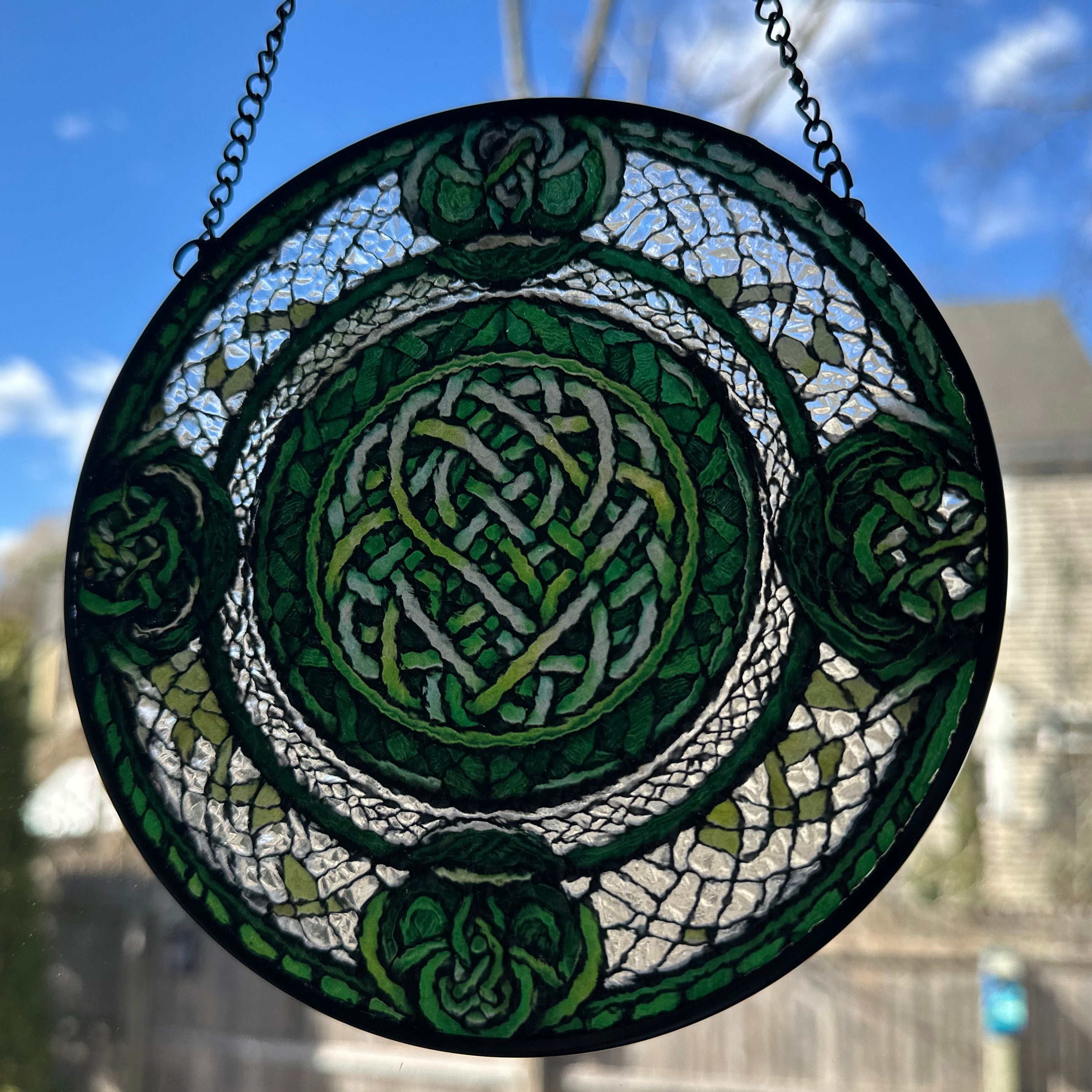 Emerald Green Celtic Knot Suncatcher