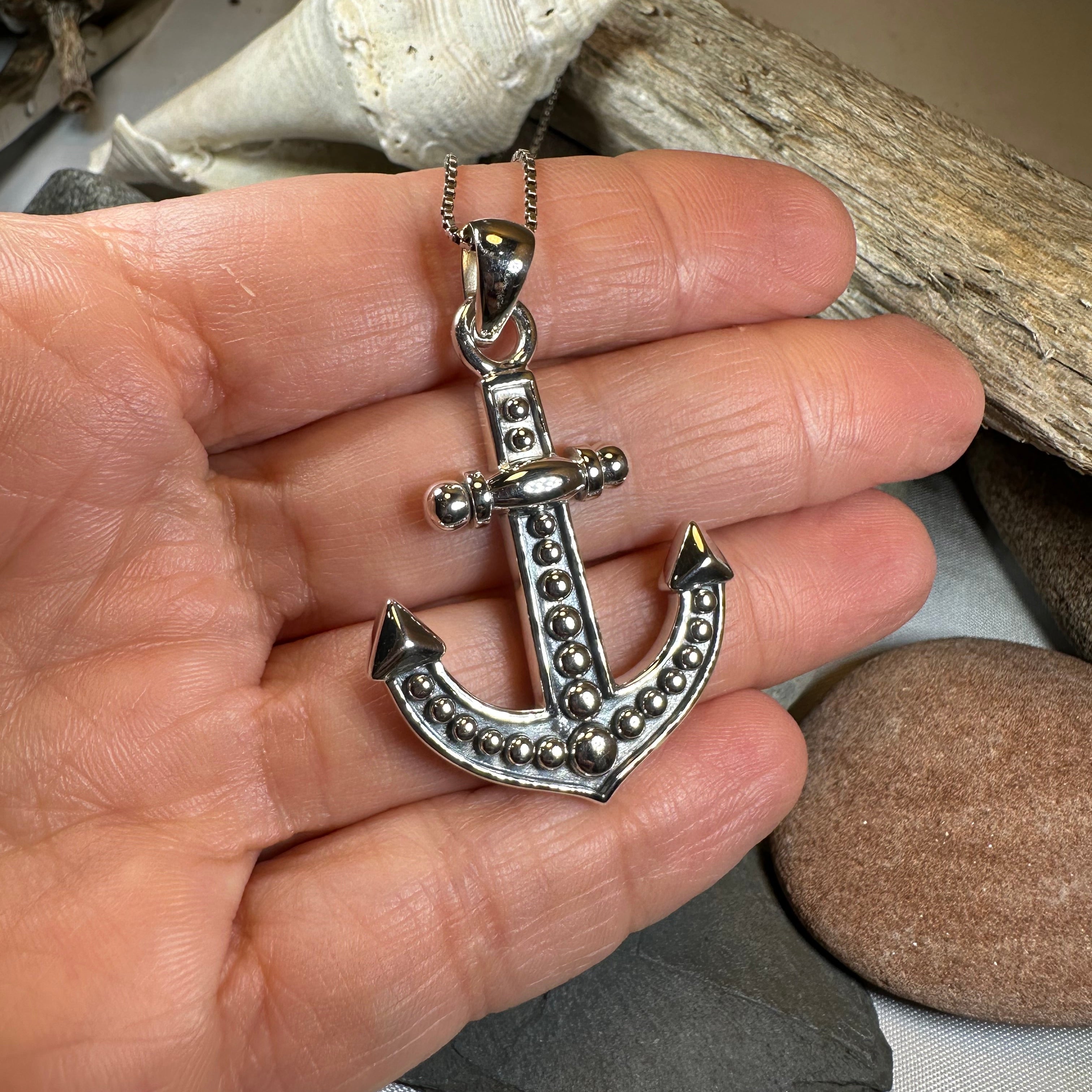Grasmere Anchor Necklace in Sterling Silver
