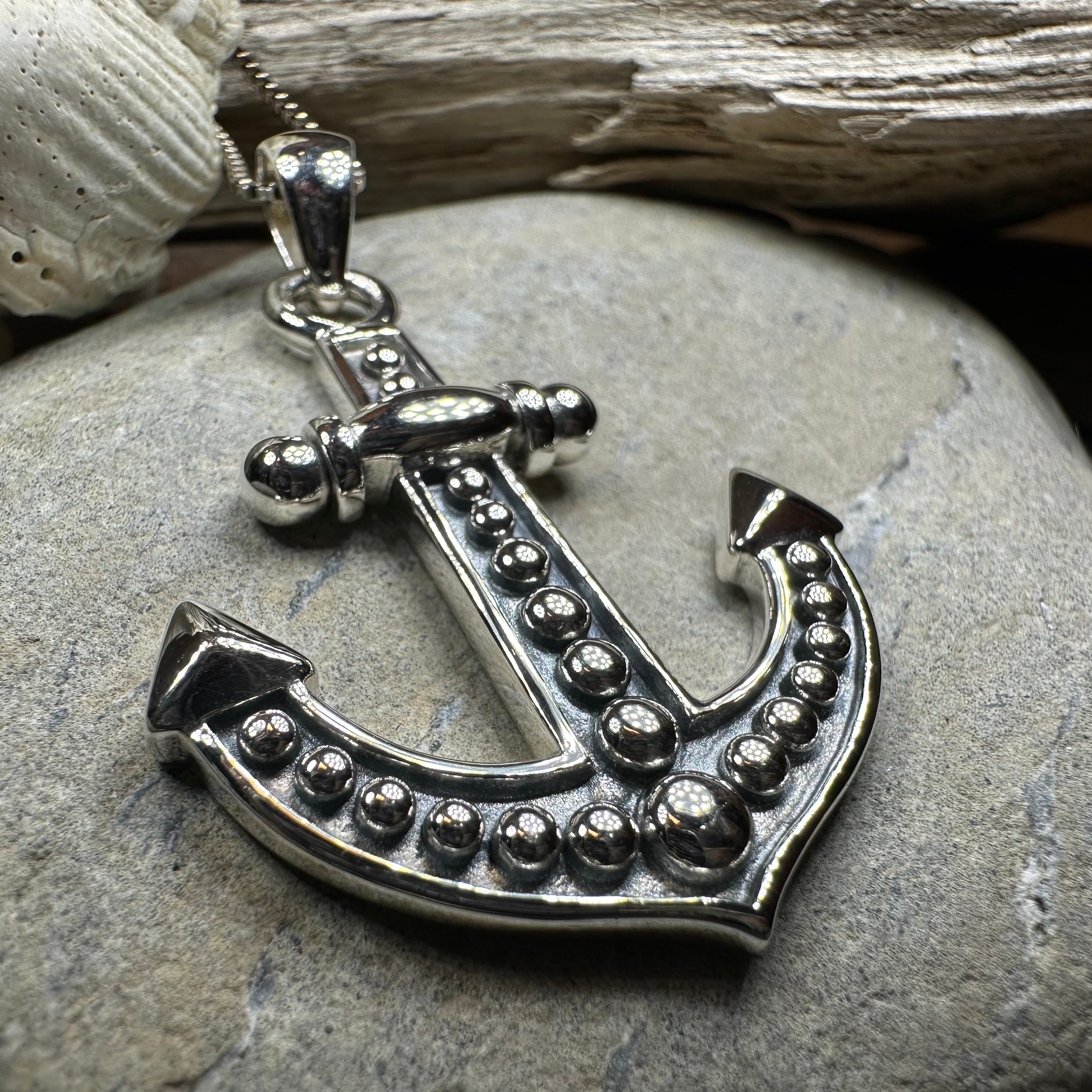 Grasmere Anchor Necklace in Sterling Silver