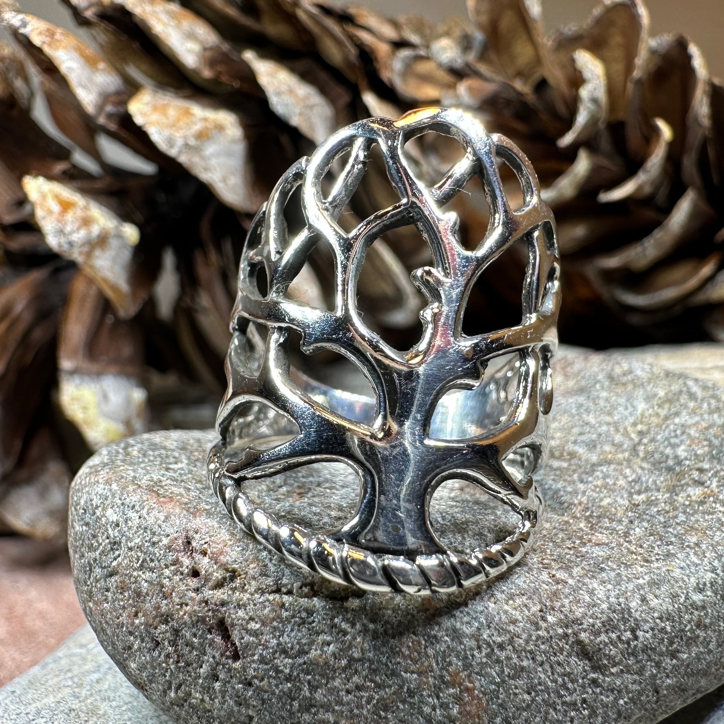 Áedh Celtic Tree of Life Ring in Sterling Silver