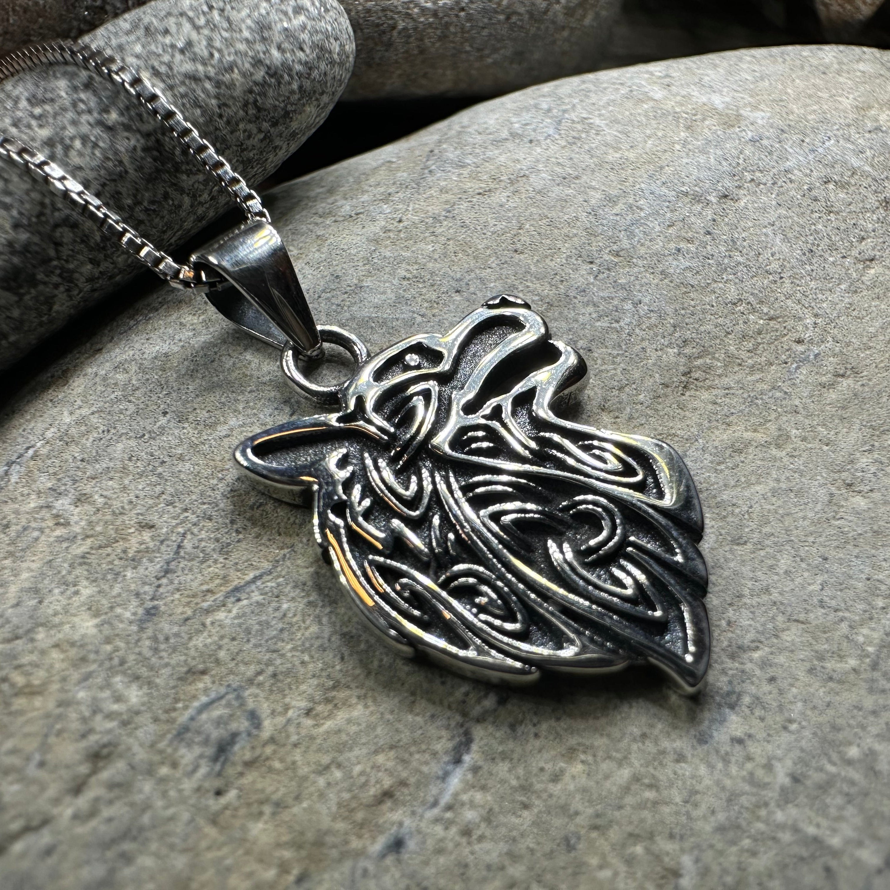Ian Celtic Wolf Necklace