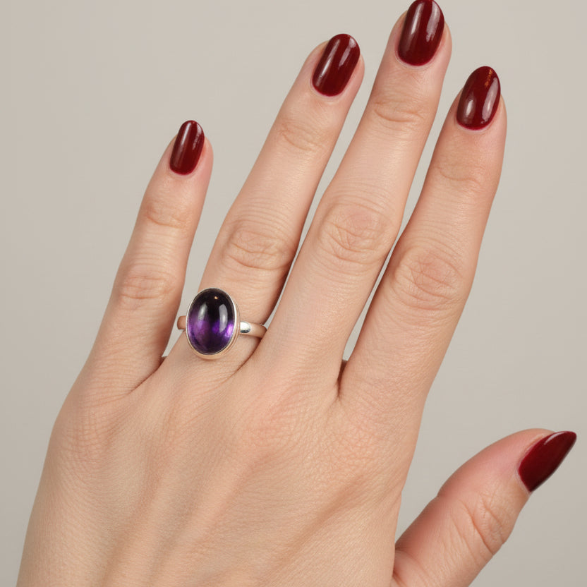 Dusky Dawn Amethyst Ring in Sterling Silver