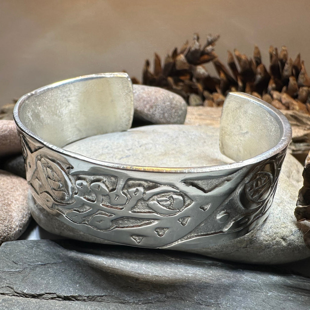 Celtic Mackintosh Flower Cuff Bracelet - Handmade in Scotland