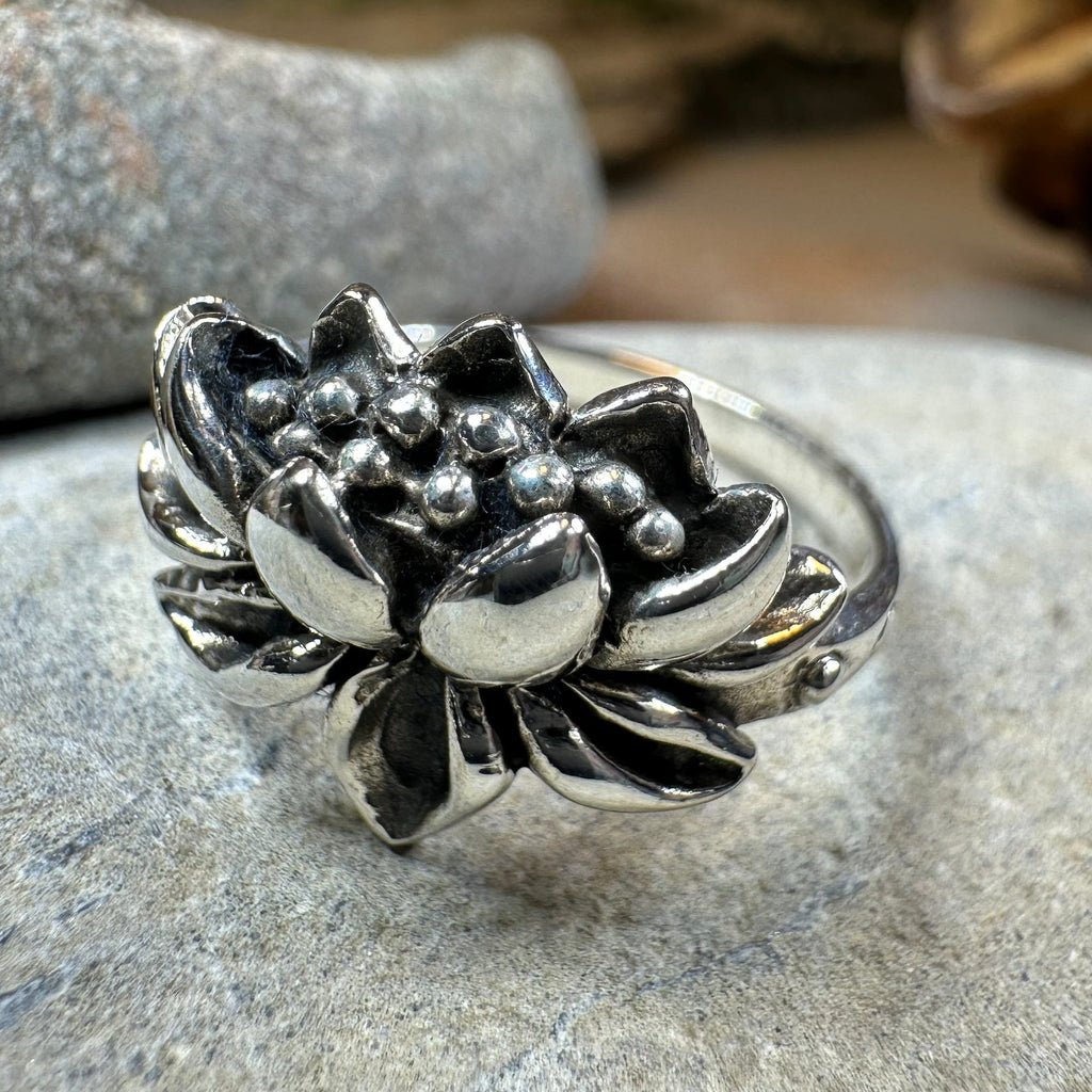 First Bloom Lotus Ring in Sterling Silver