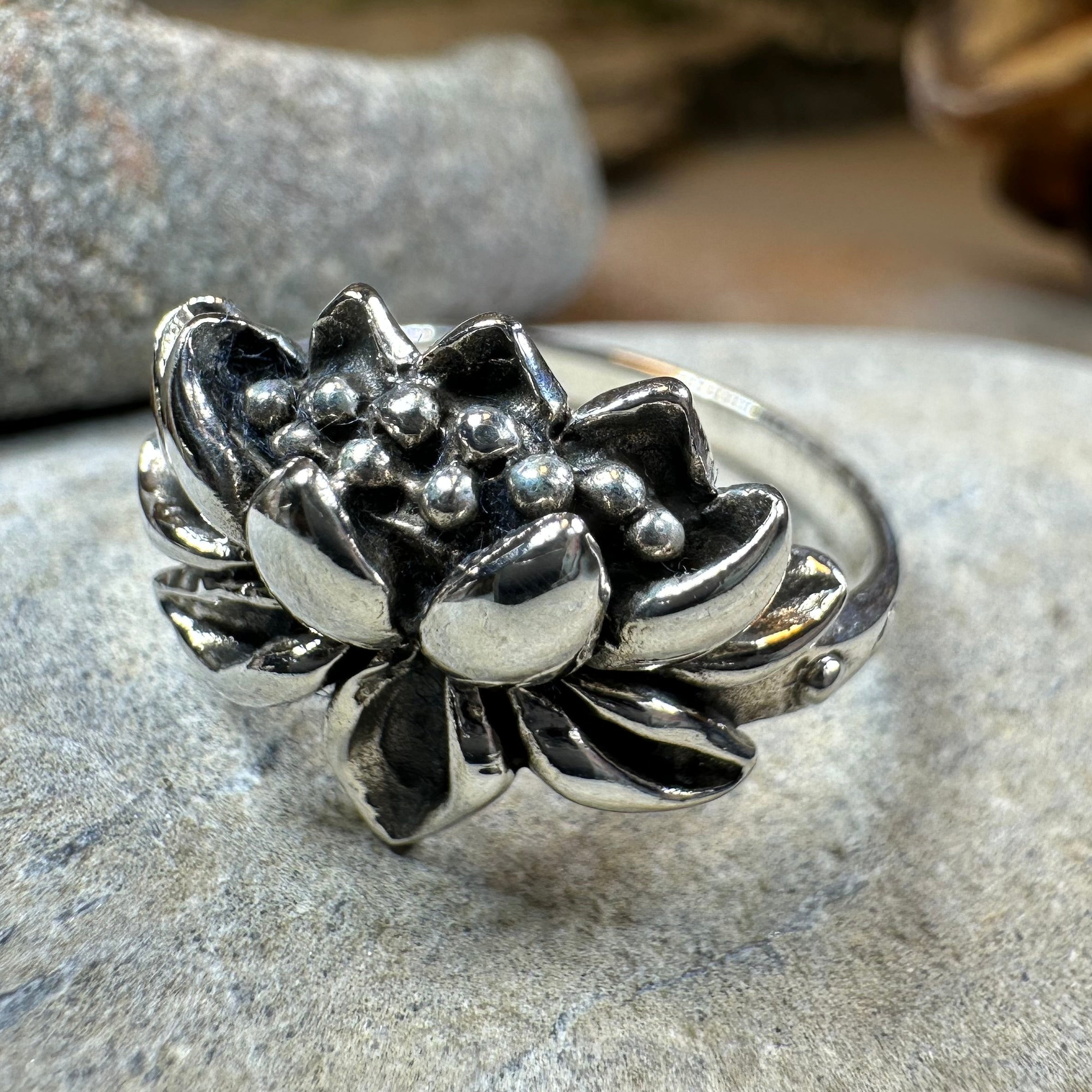 First Bloom Lotus Ring in Sterling Silver