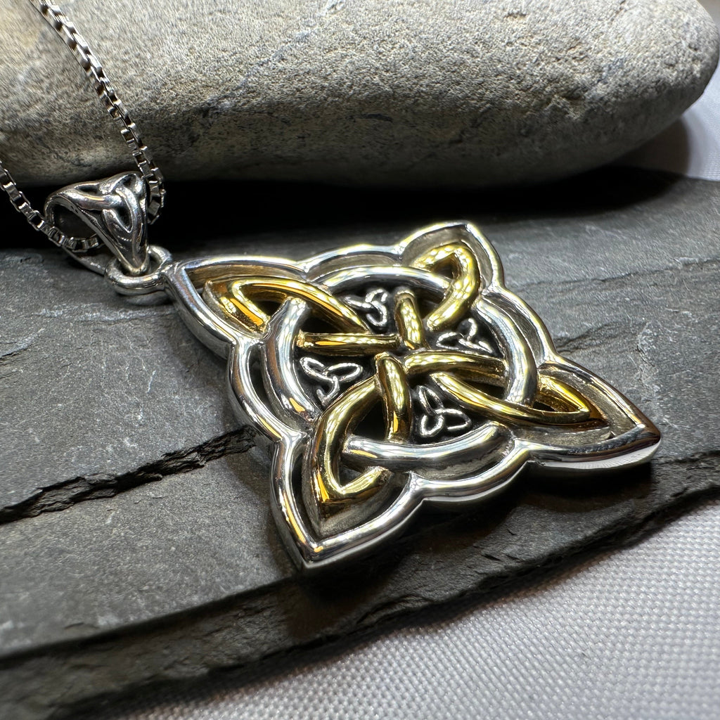 Classic Quaternary Knot Necklace in Sterling Silver